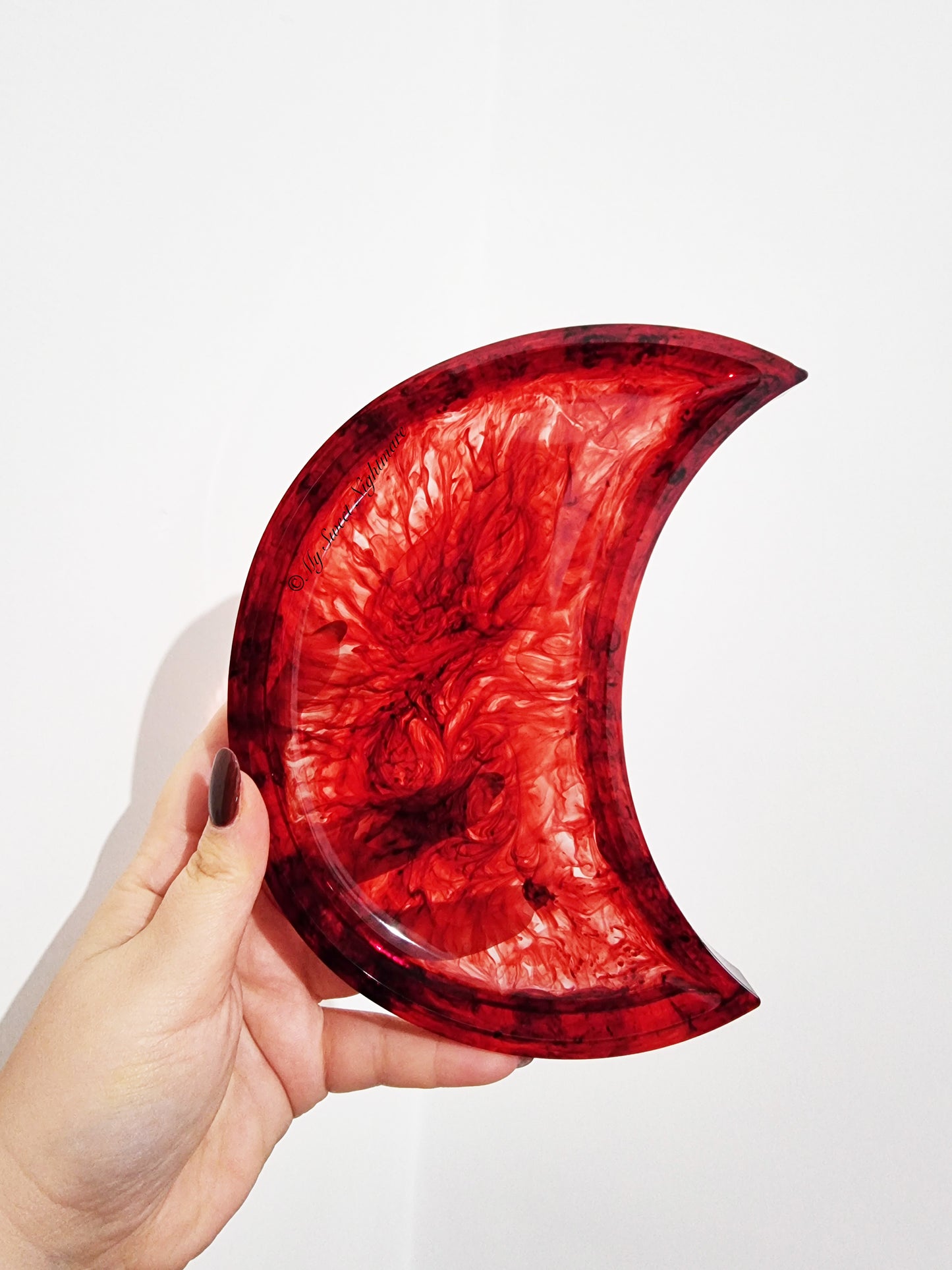 Portaoggetti svuotatasche con Luna Crescente Effetto Sangue