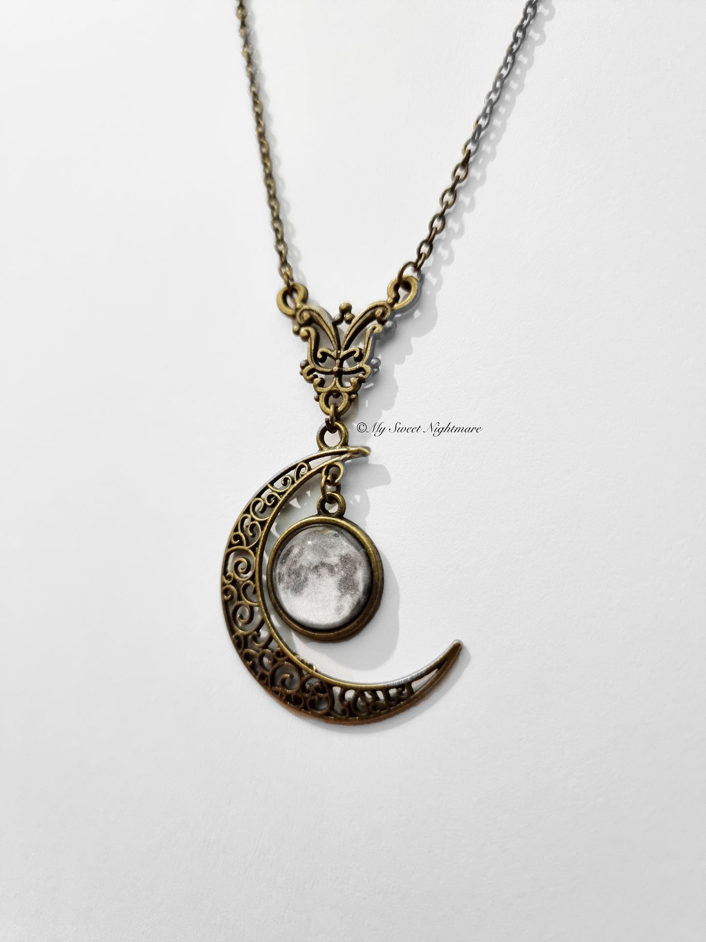 Collana con luna bronzo