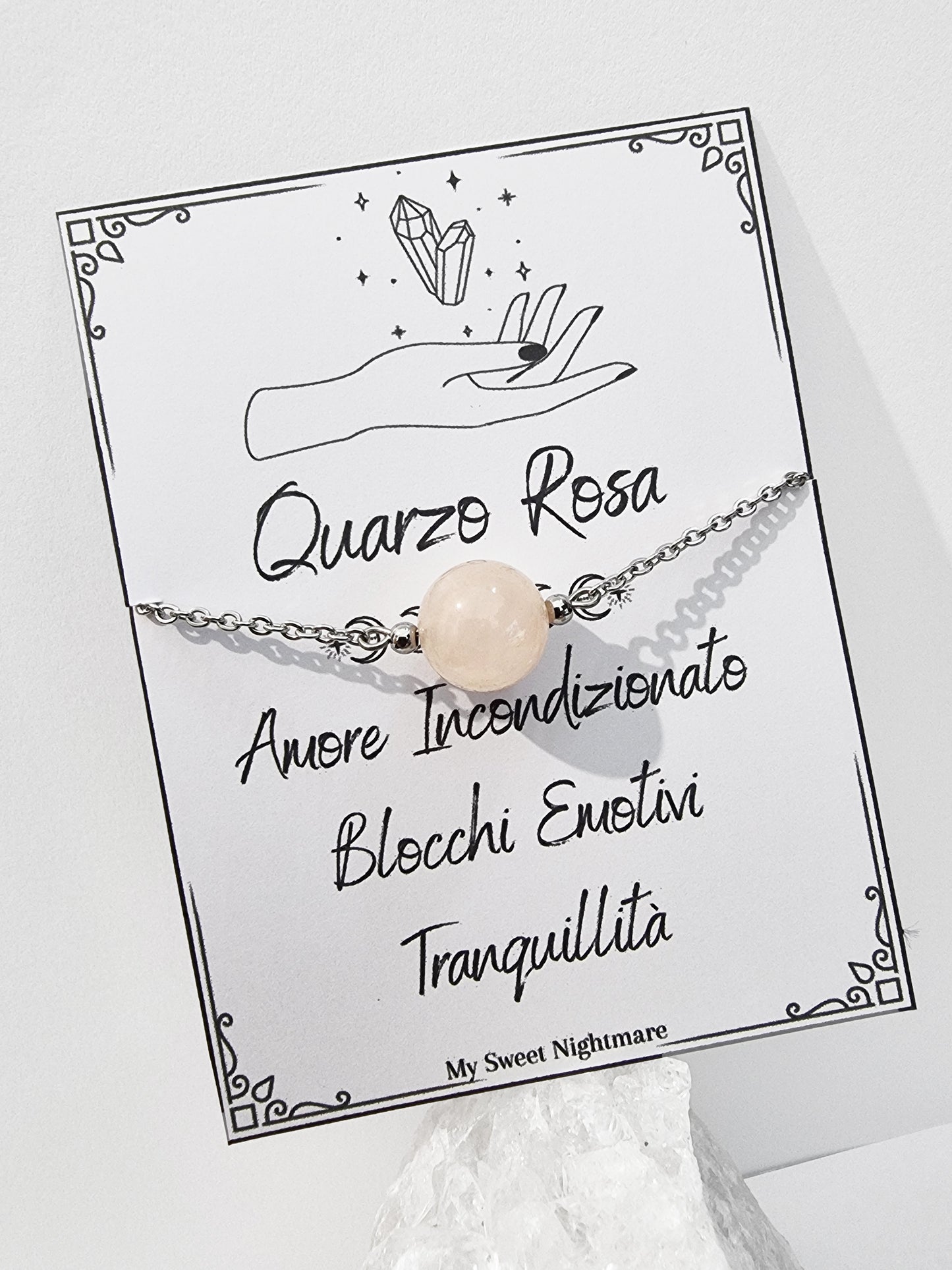 Bracelet with Rose Quartz sphere