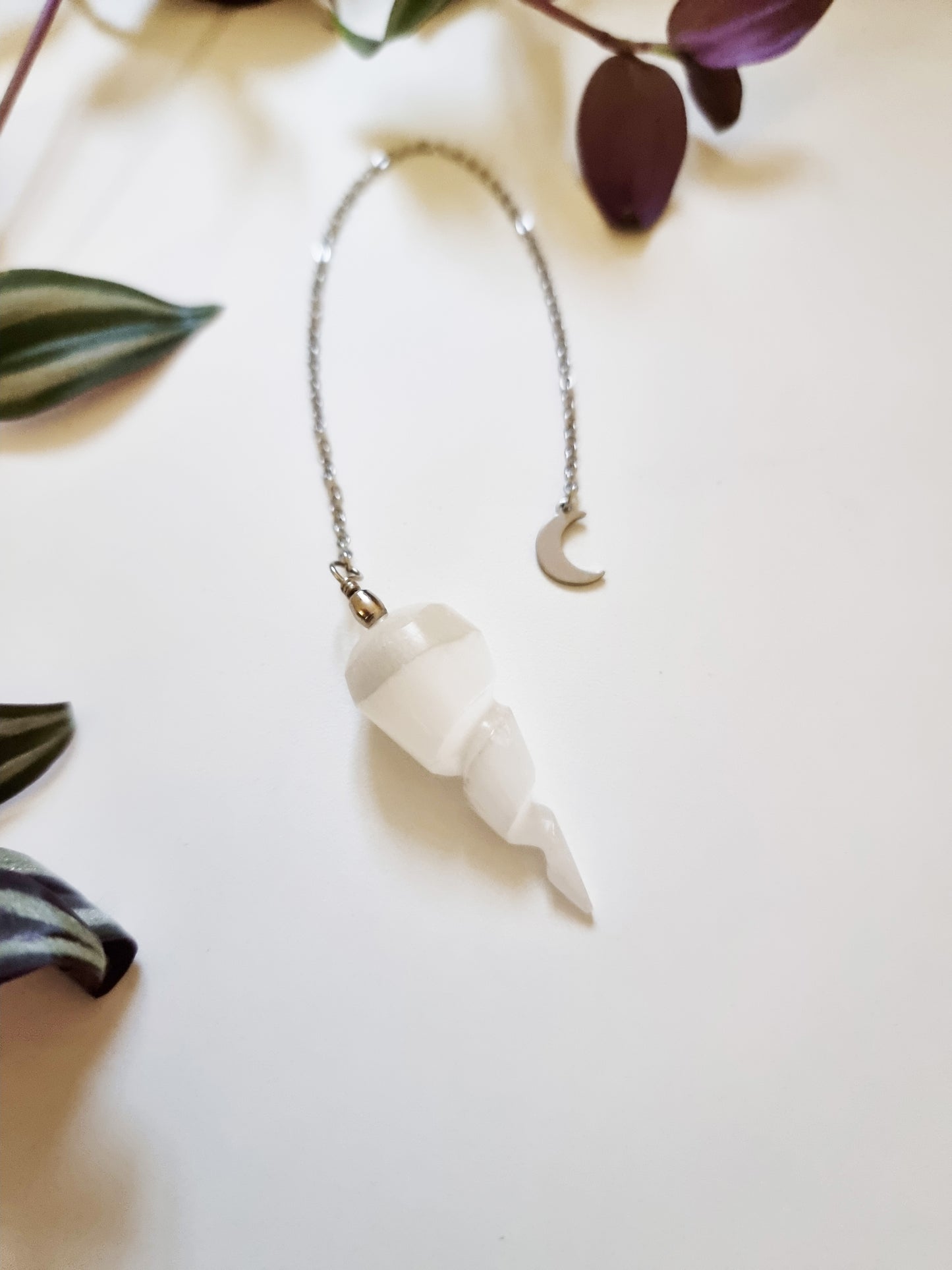 Pendolo Divinatorio in Selenite a spirale