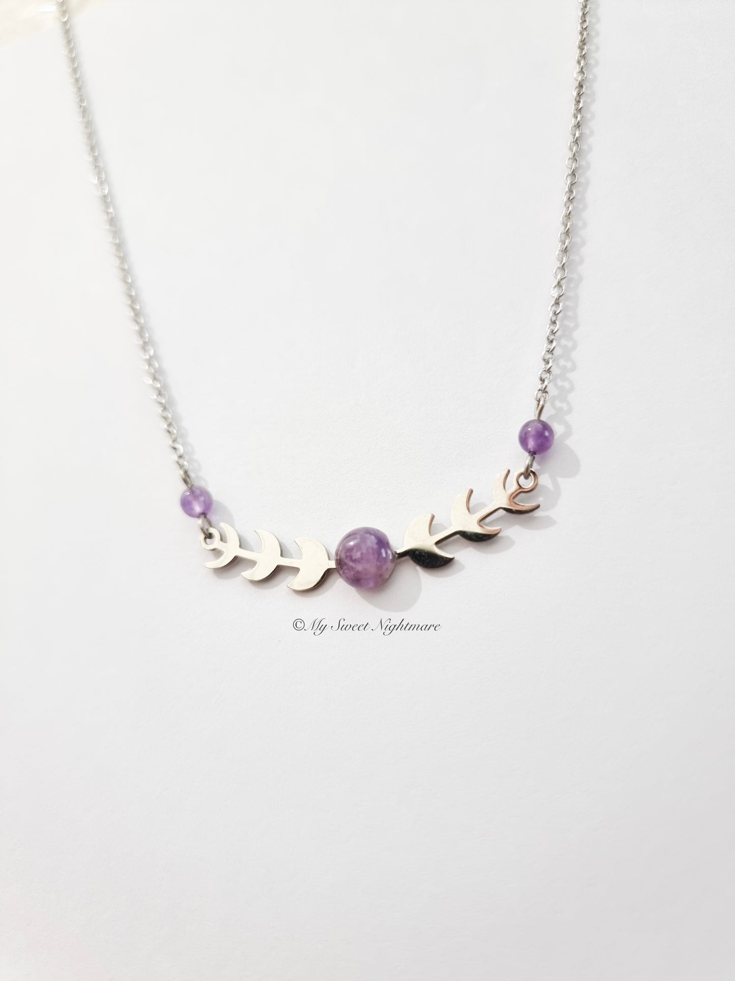Moon Phases in Steel and Amethyst