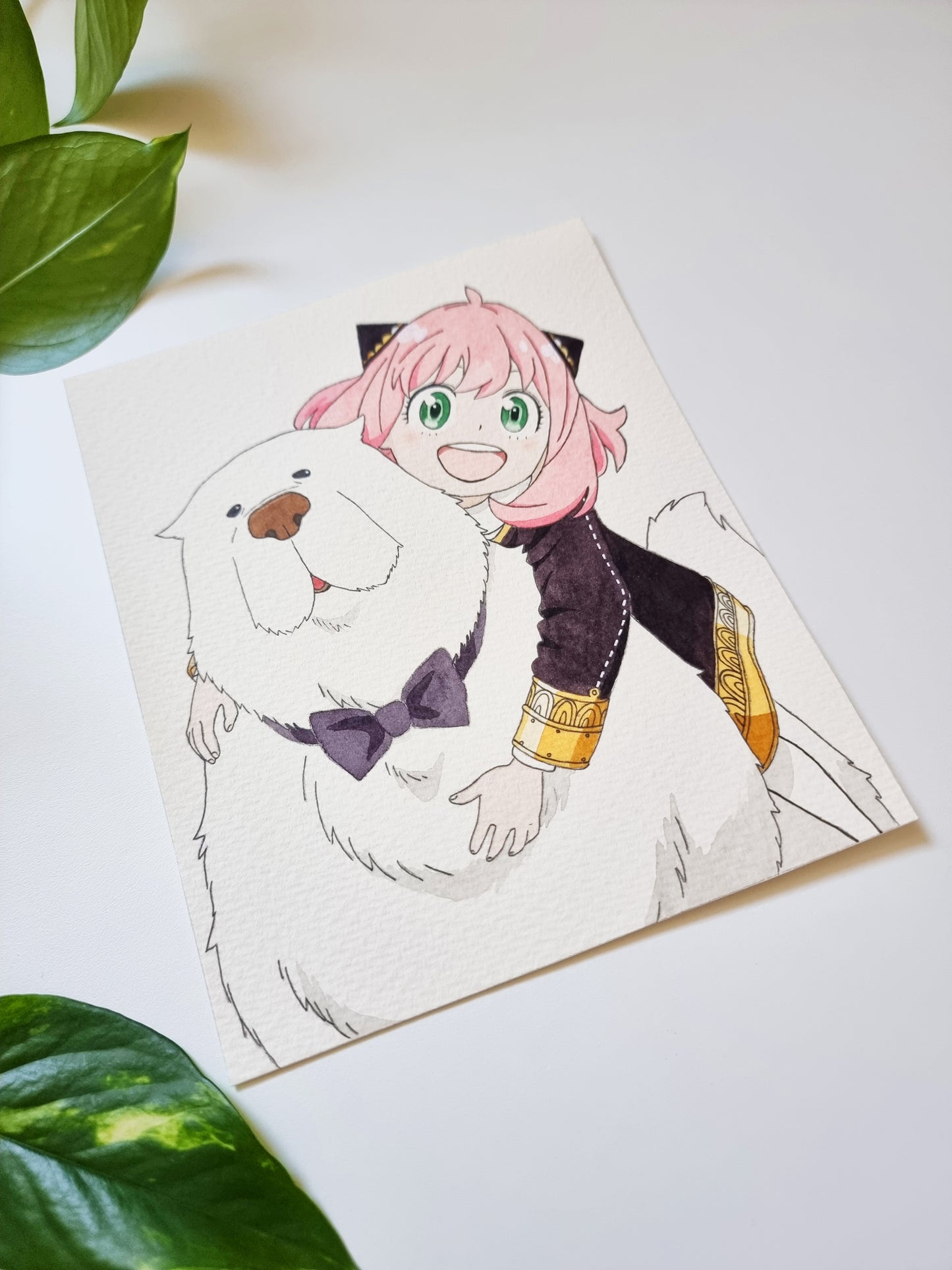 Spy x Family, Anya Forger fan art, original watercolor 15 x 18,5