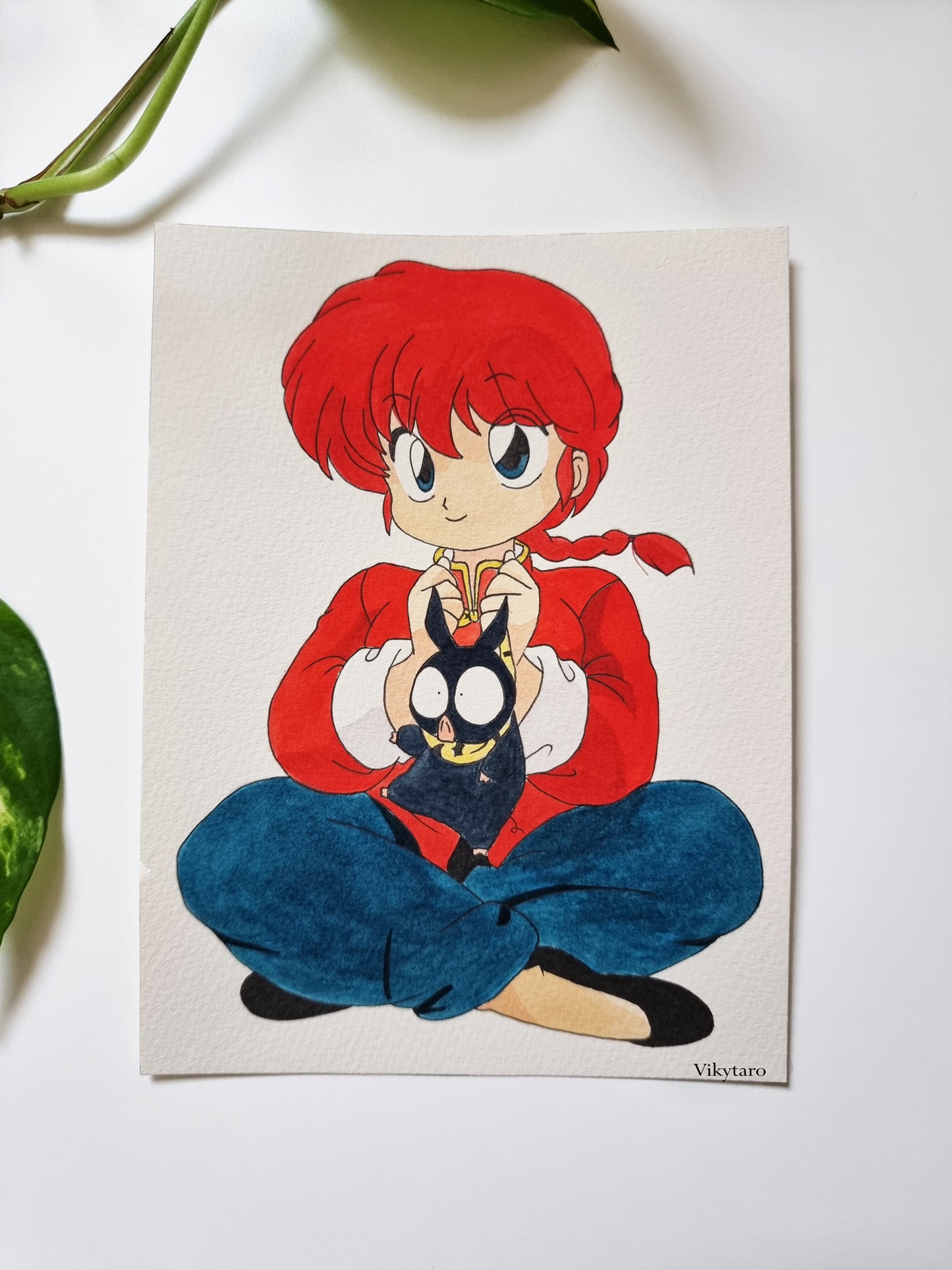 Ranma ½ dipinto ad acquerello 20 x 15