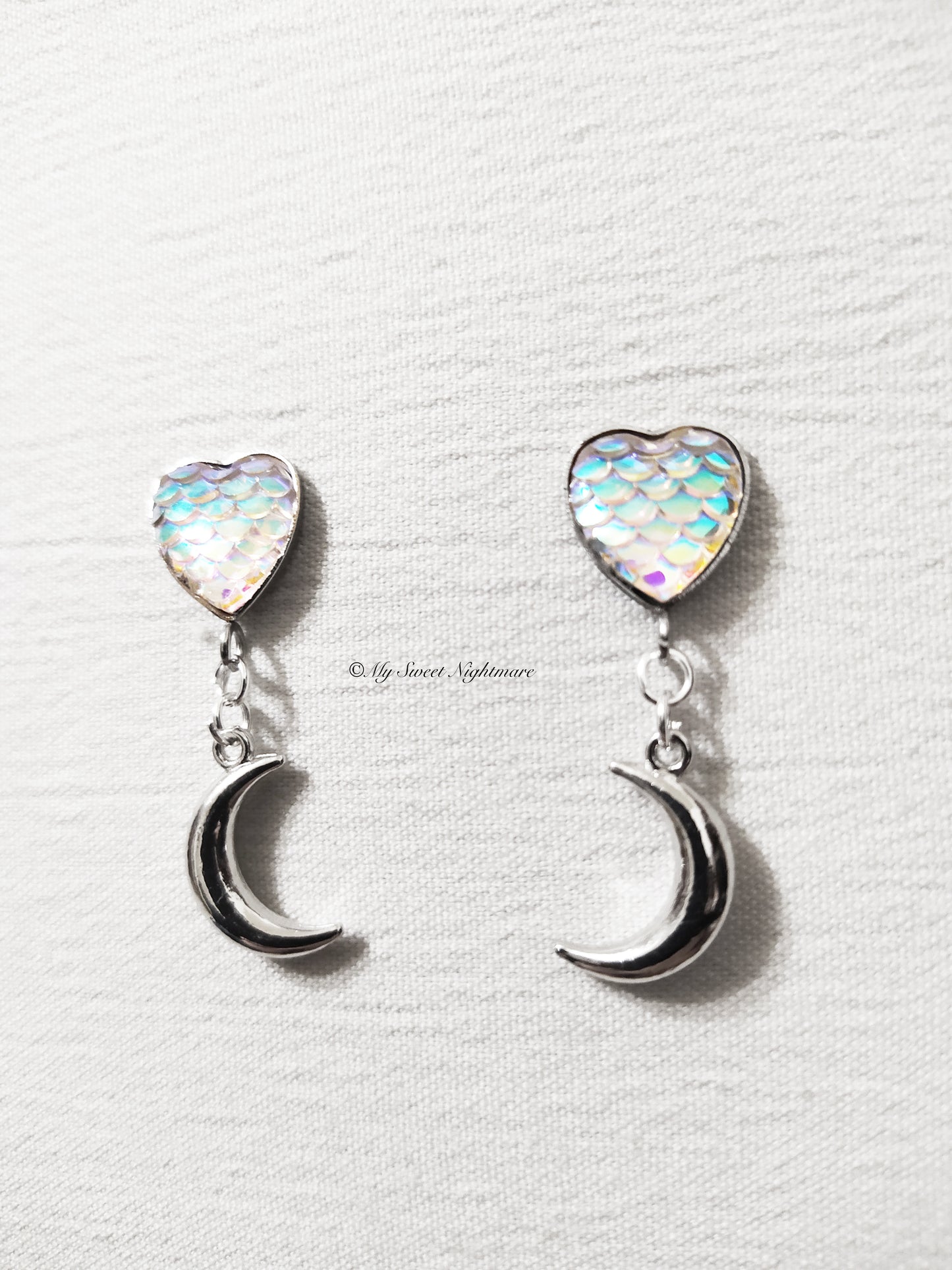 Orecchini lune e cuori mermaid