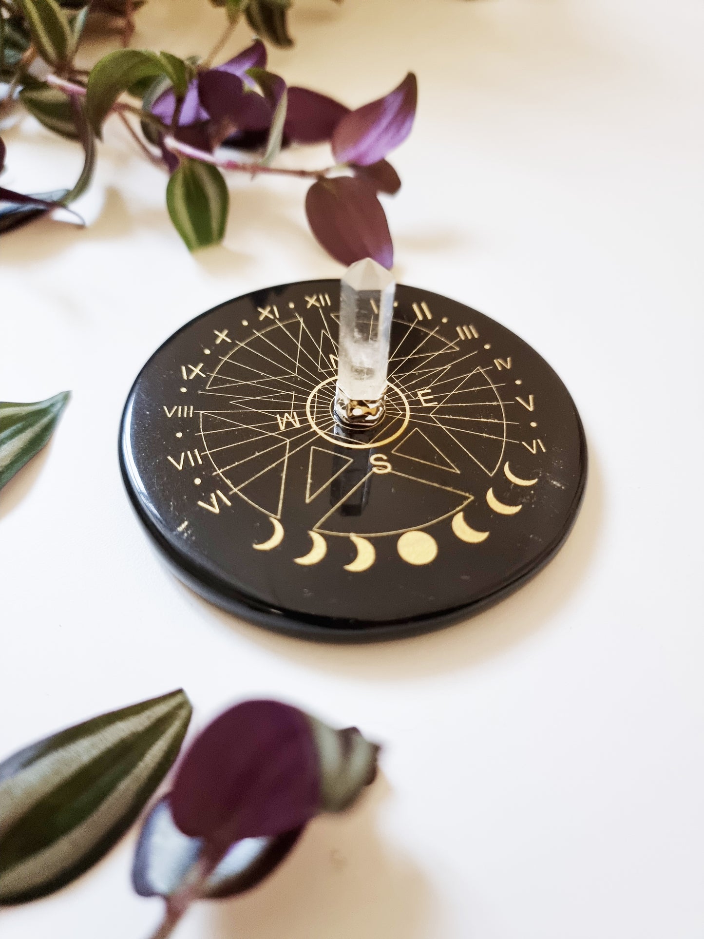 Pentacolo divinatorio in Onice Nero e Cristallo di Rocca