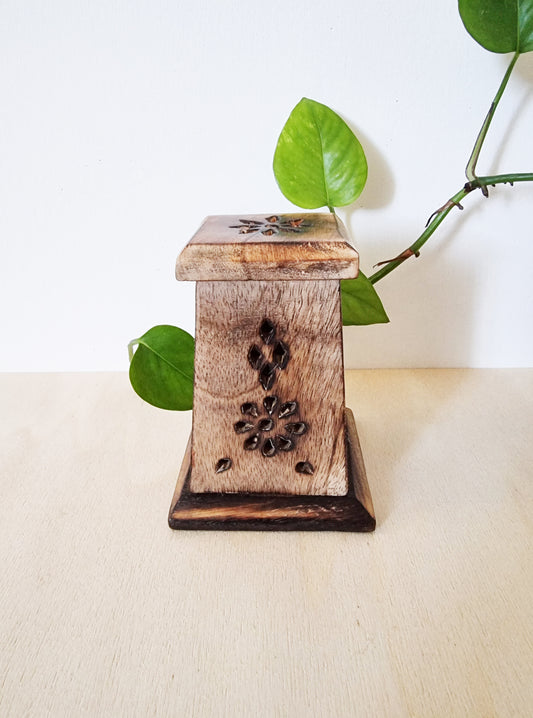 Brucia Incenso in legno di mango - Mini Torre