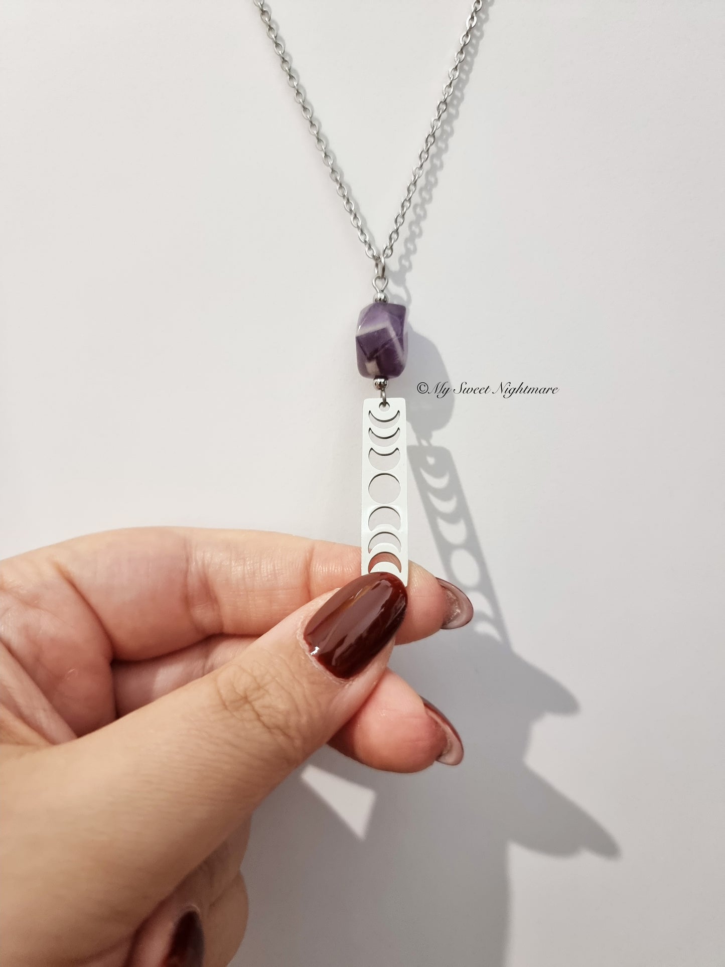 Moon Phase and Amethyst Necklace