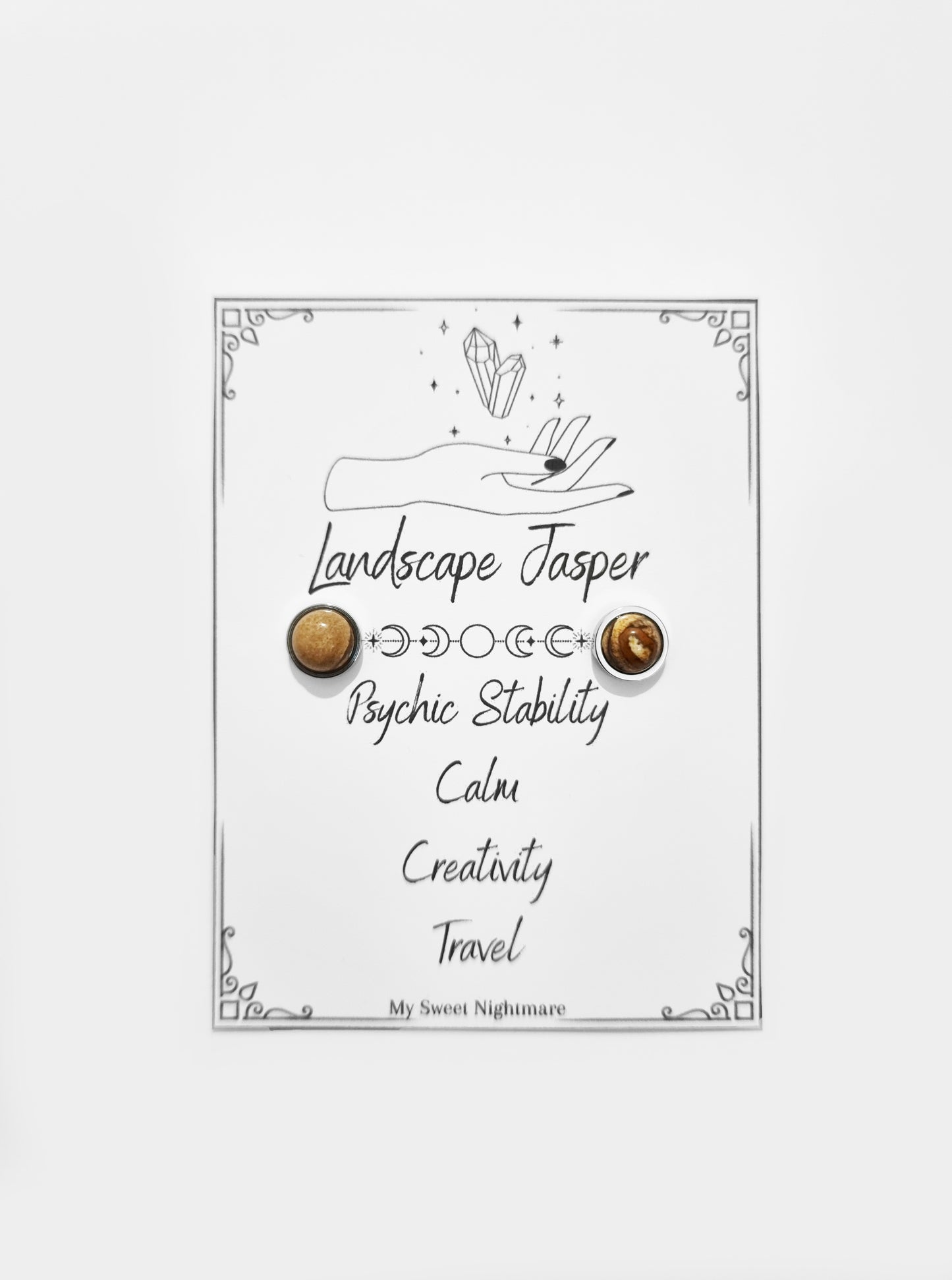 Earrings with natural crystals and stainless steel