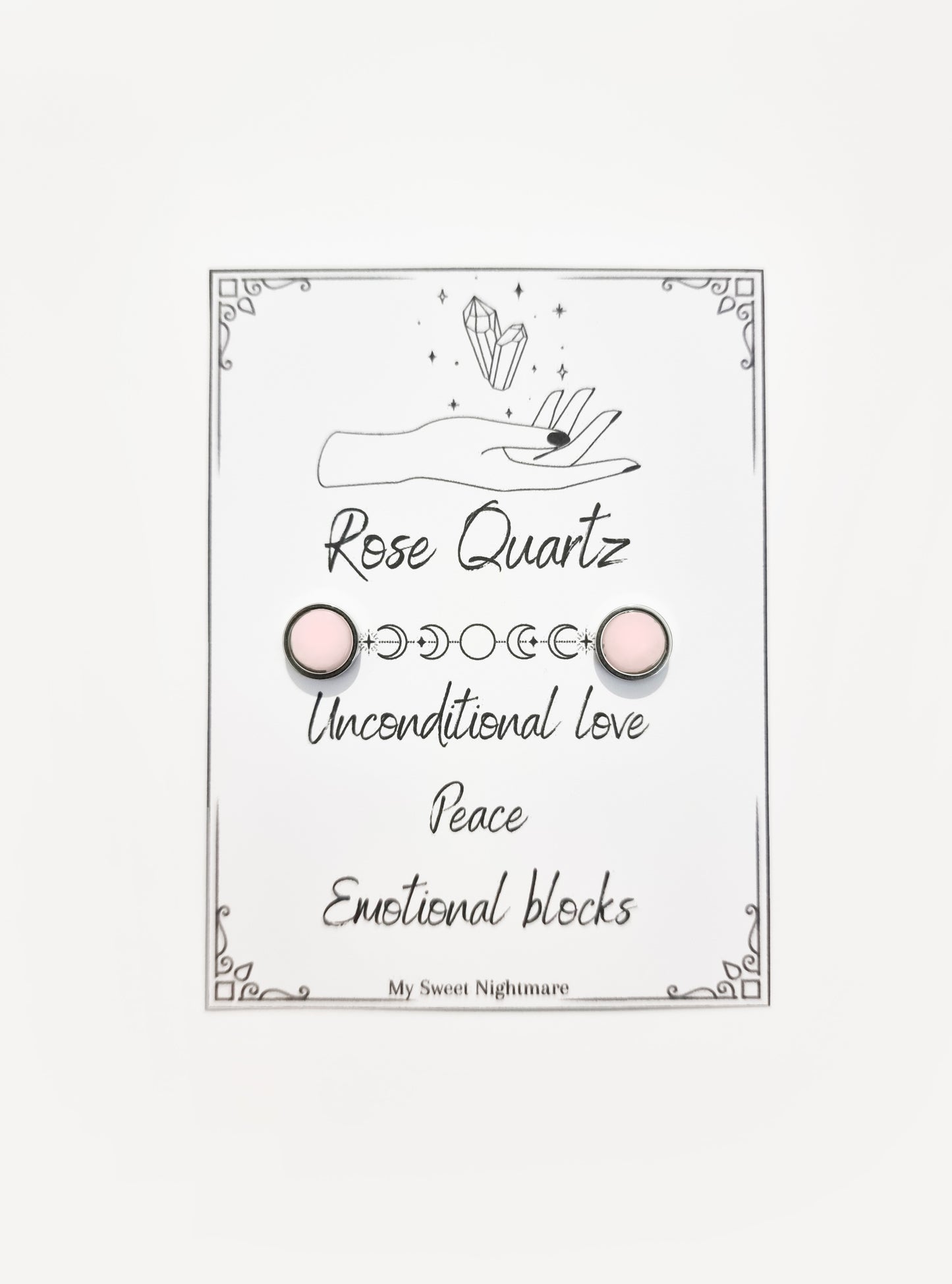 Earrings with natural crystals and stainless steel