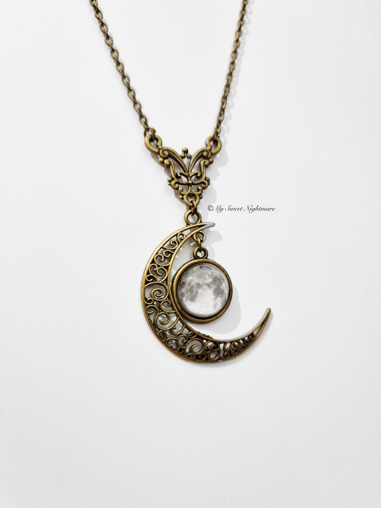Collana con luna bronzo