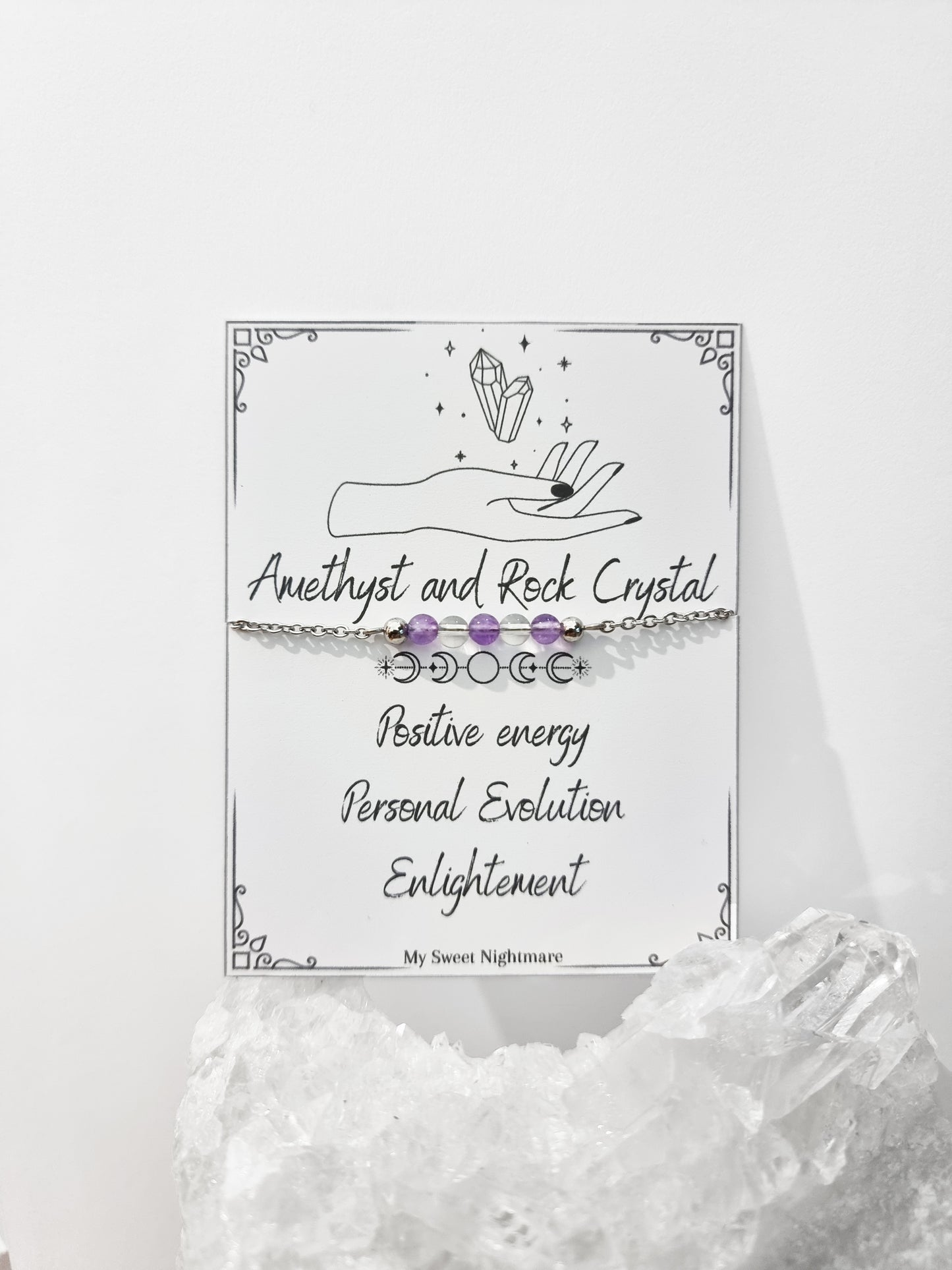 Bracelet with Amethyst and Rock Crystal