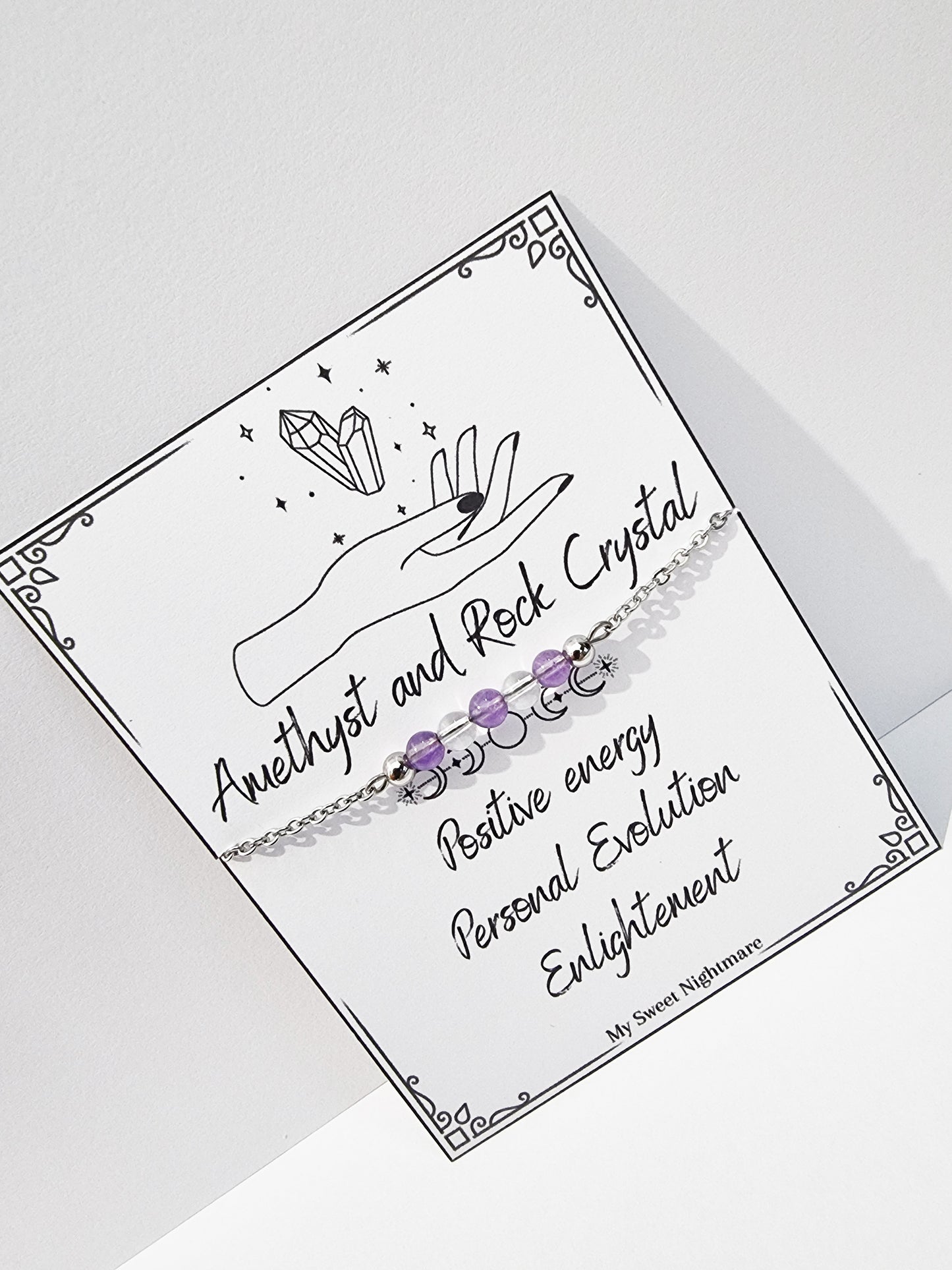 Bracelet with Amethyst and Rock Crystal