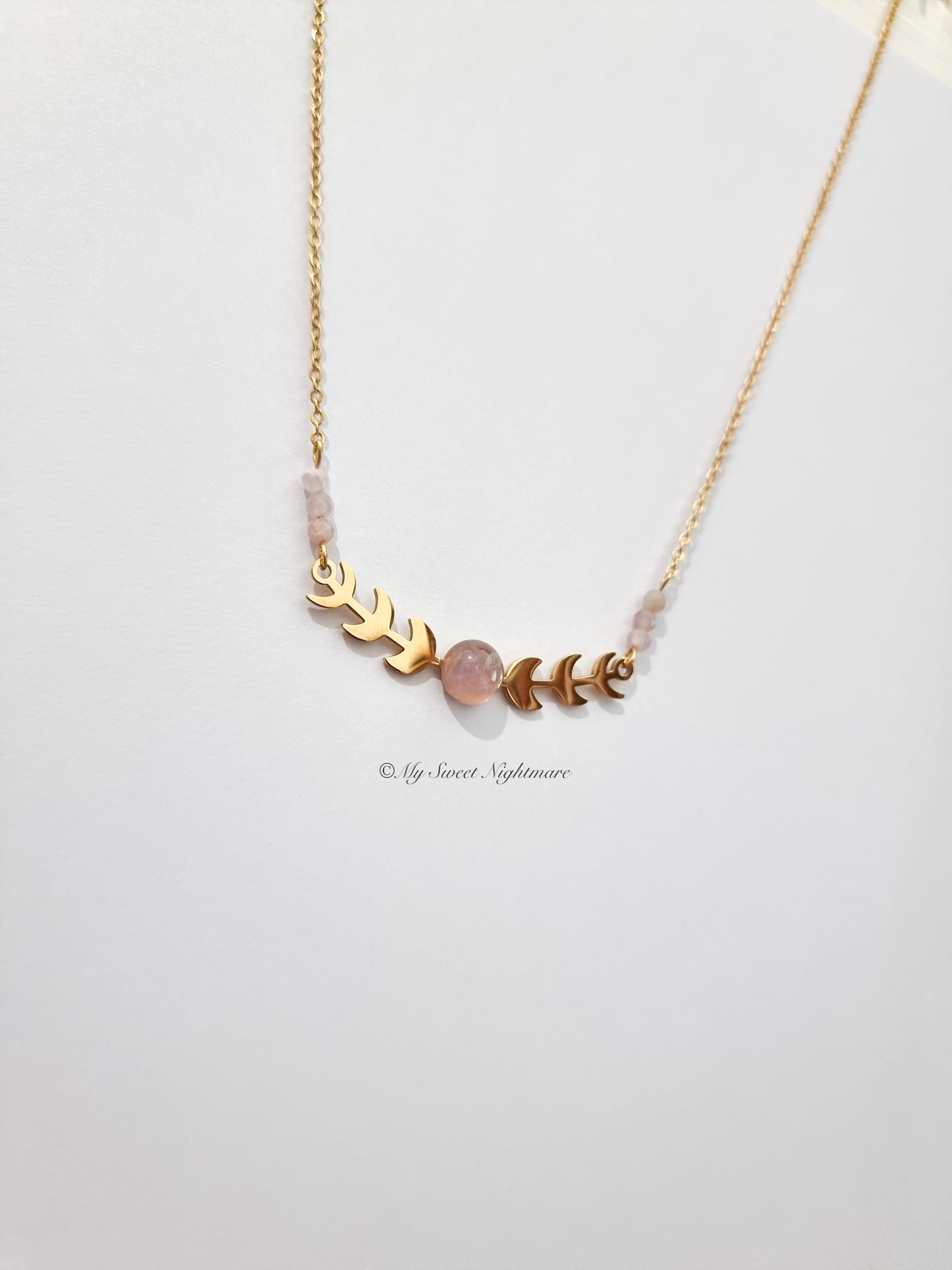 Moon Phases in Gold Steel with Amethyst and Pink Tourmaline