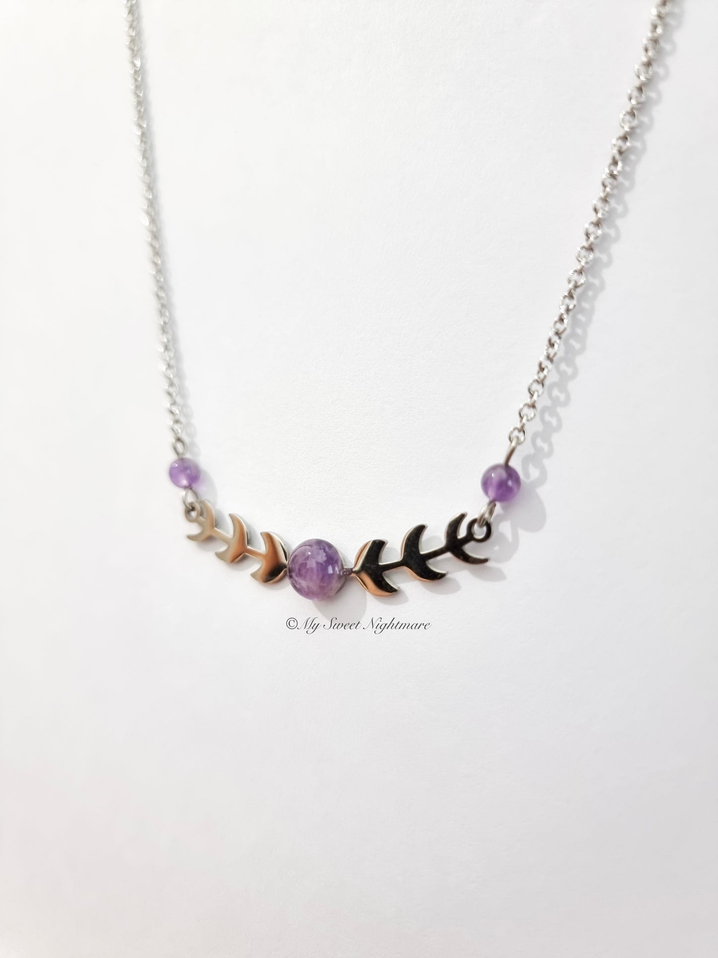 Moon Phases in Steel and Amethyst