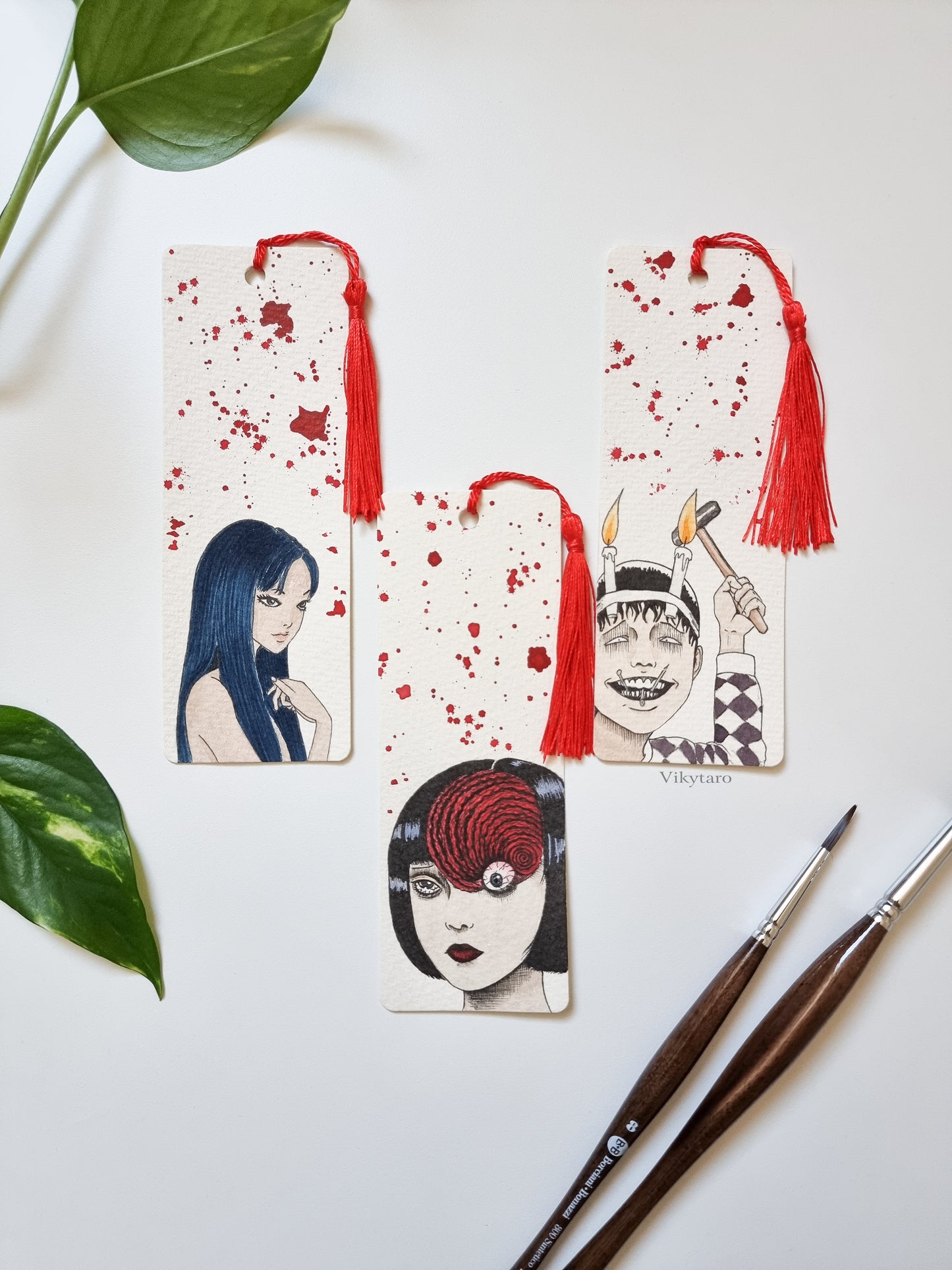 Segnalibri Junji Ito realizzati a mano ad acquerello