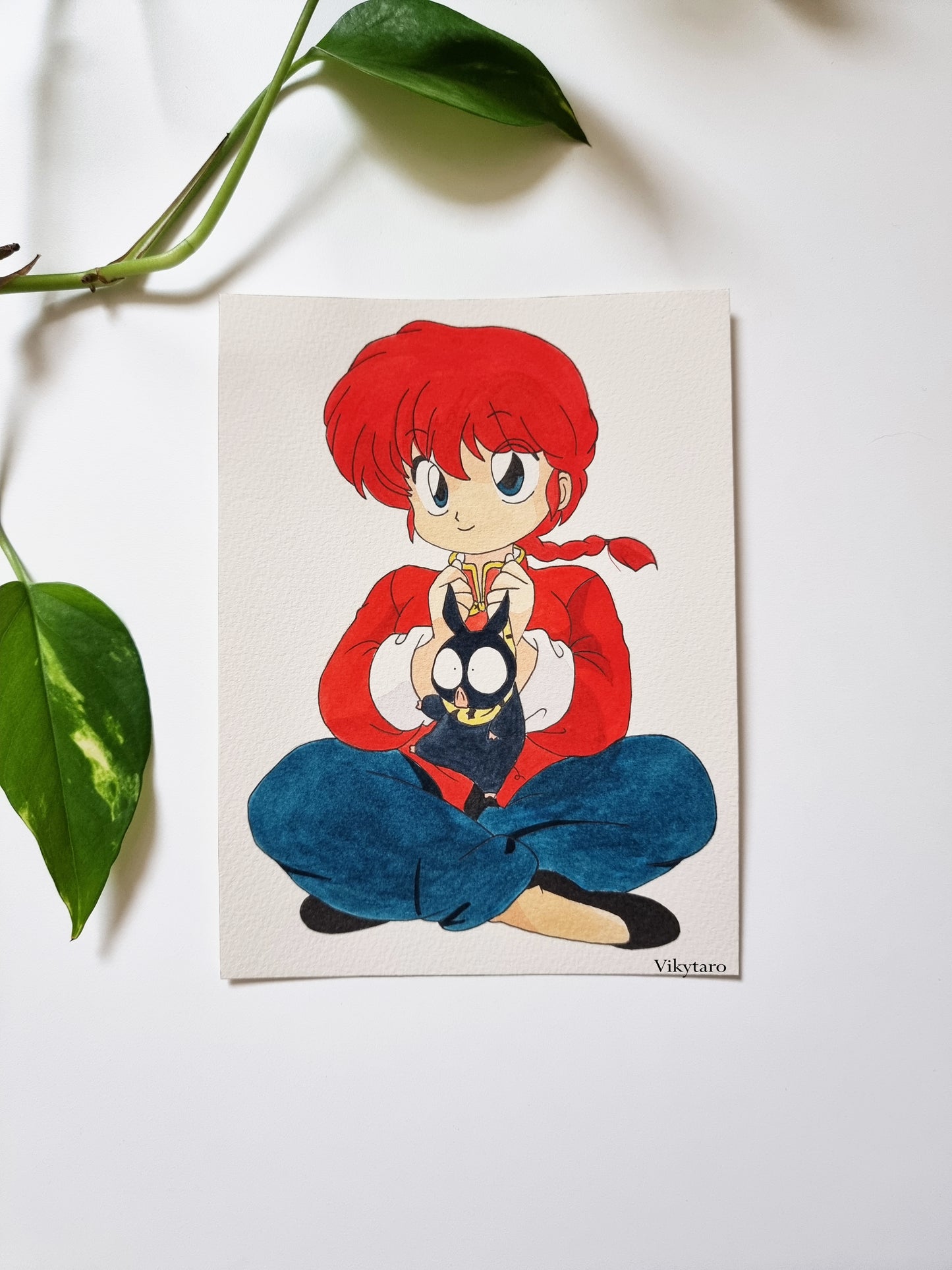 Ranma ½ dipinto ad acquerello 20 x 15