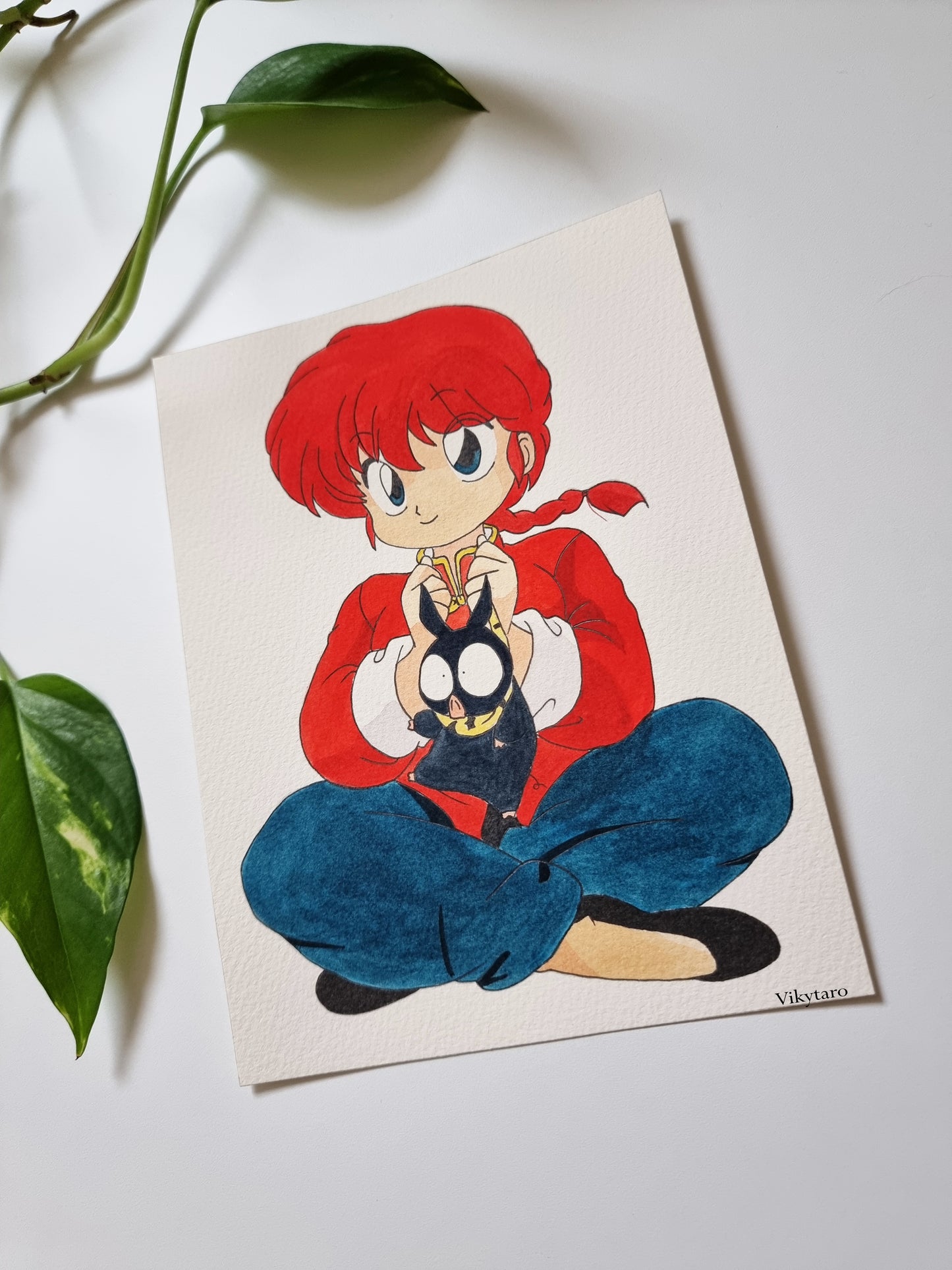 Ranma ½ dipinto ad acquerello 20 x 15
