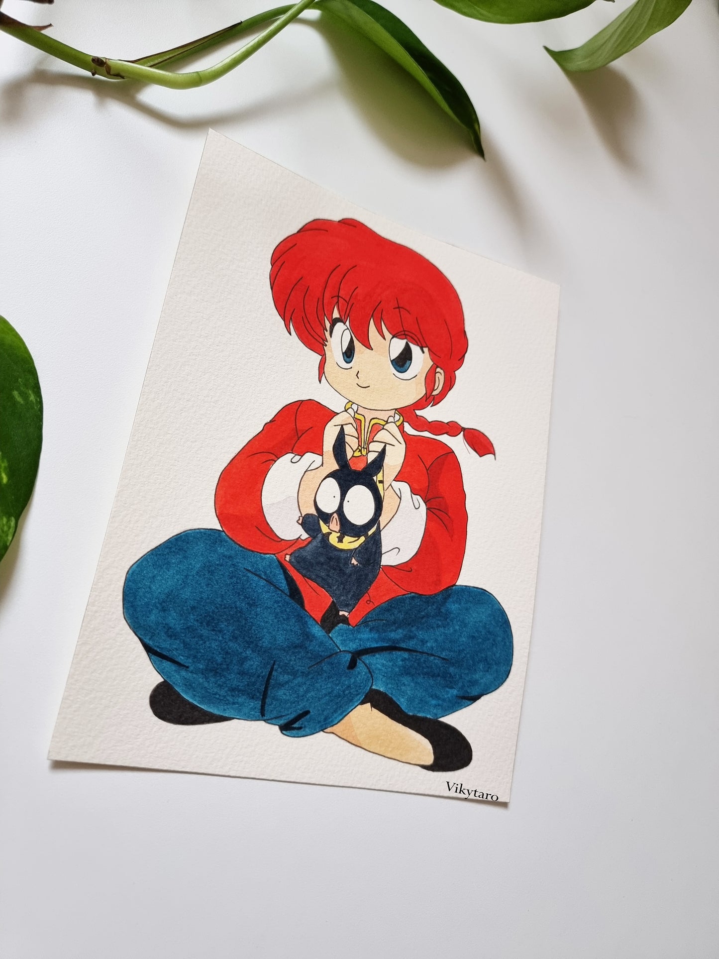 Ranma ½ dipinto ad acquerello 20 x 15