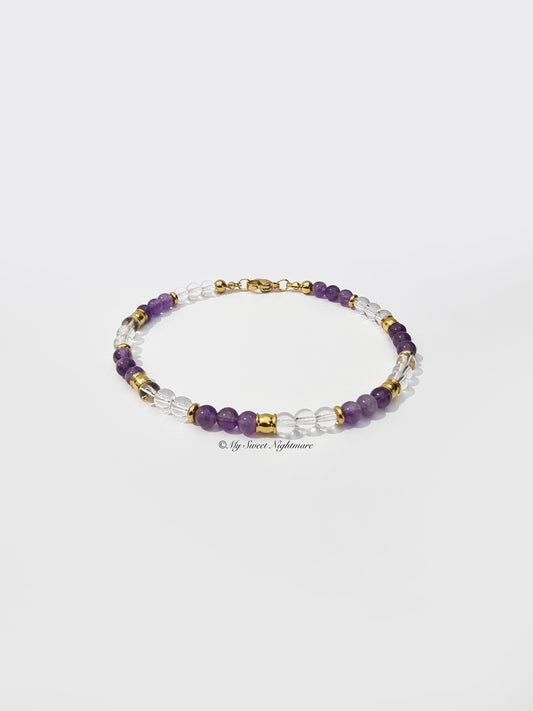Bracelet with Amethyst and Rock Crystal (Hyalin Quartz)