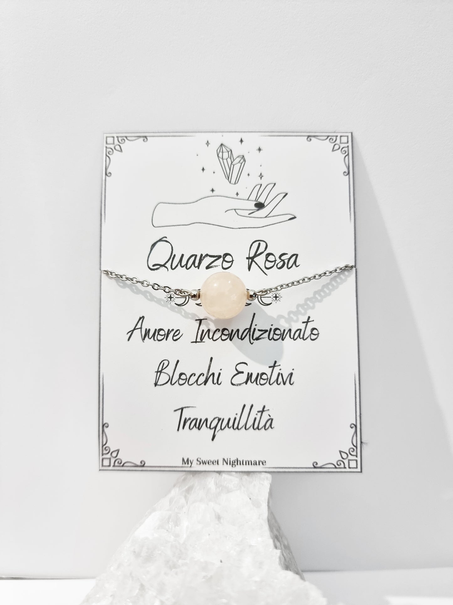 Bracelet with Rose Quartz sphere