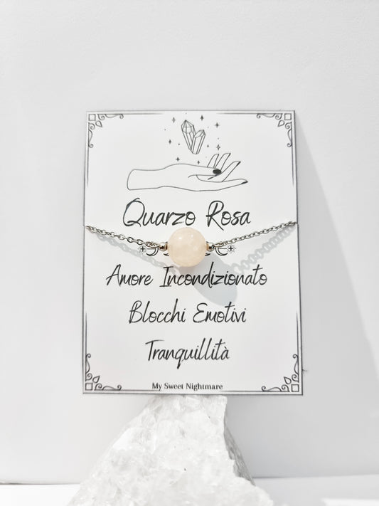 Bracelet with Rose Quartz sphere