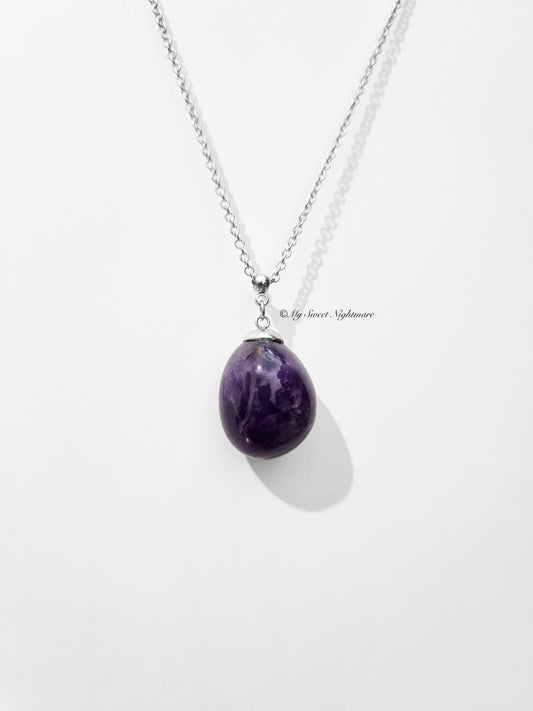 Pendant with natural tumbled Amethyst