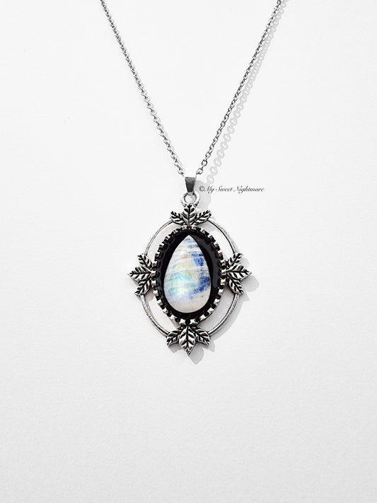 Necklace with White Labradorite