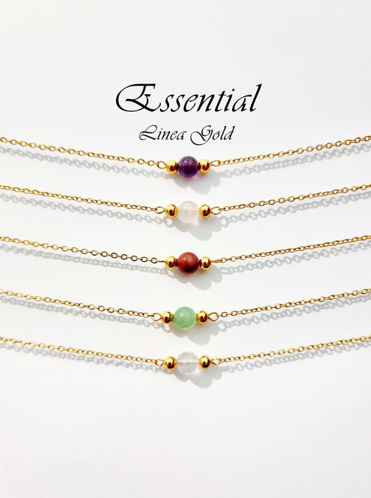 "Essential" collection stainless steel and natural stones - Gold Line