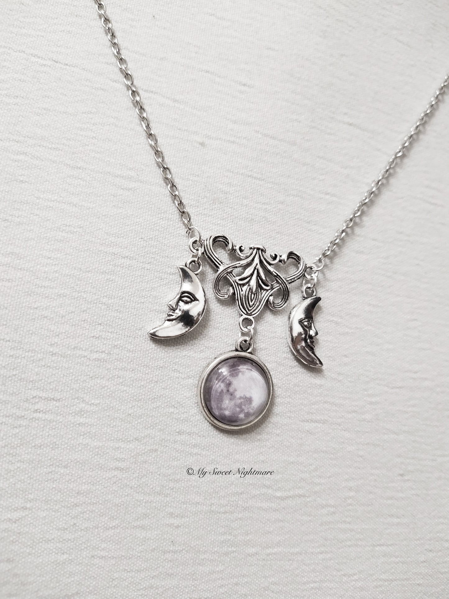 Triple moon necklace