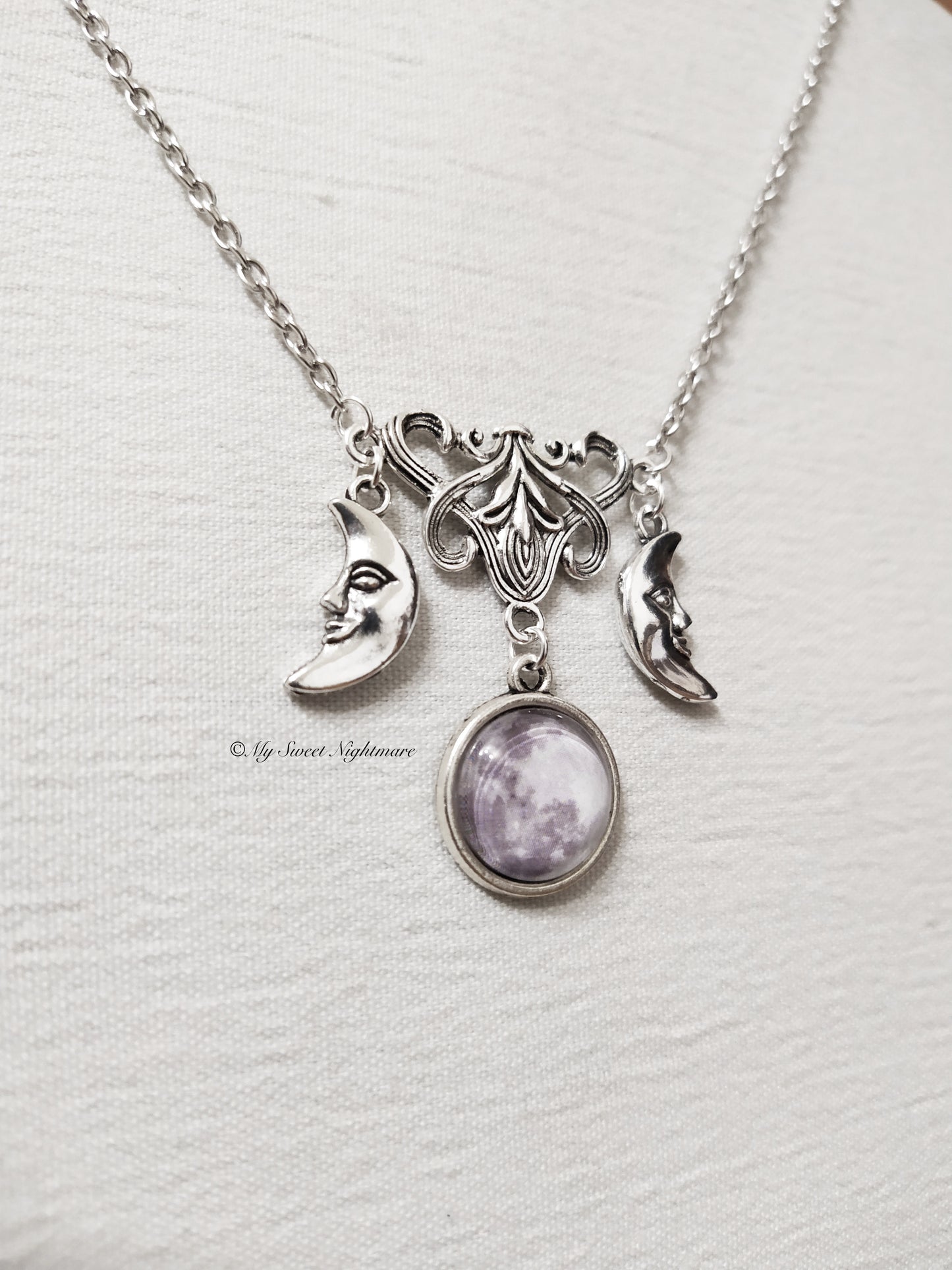 Triple moon necklace