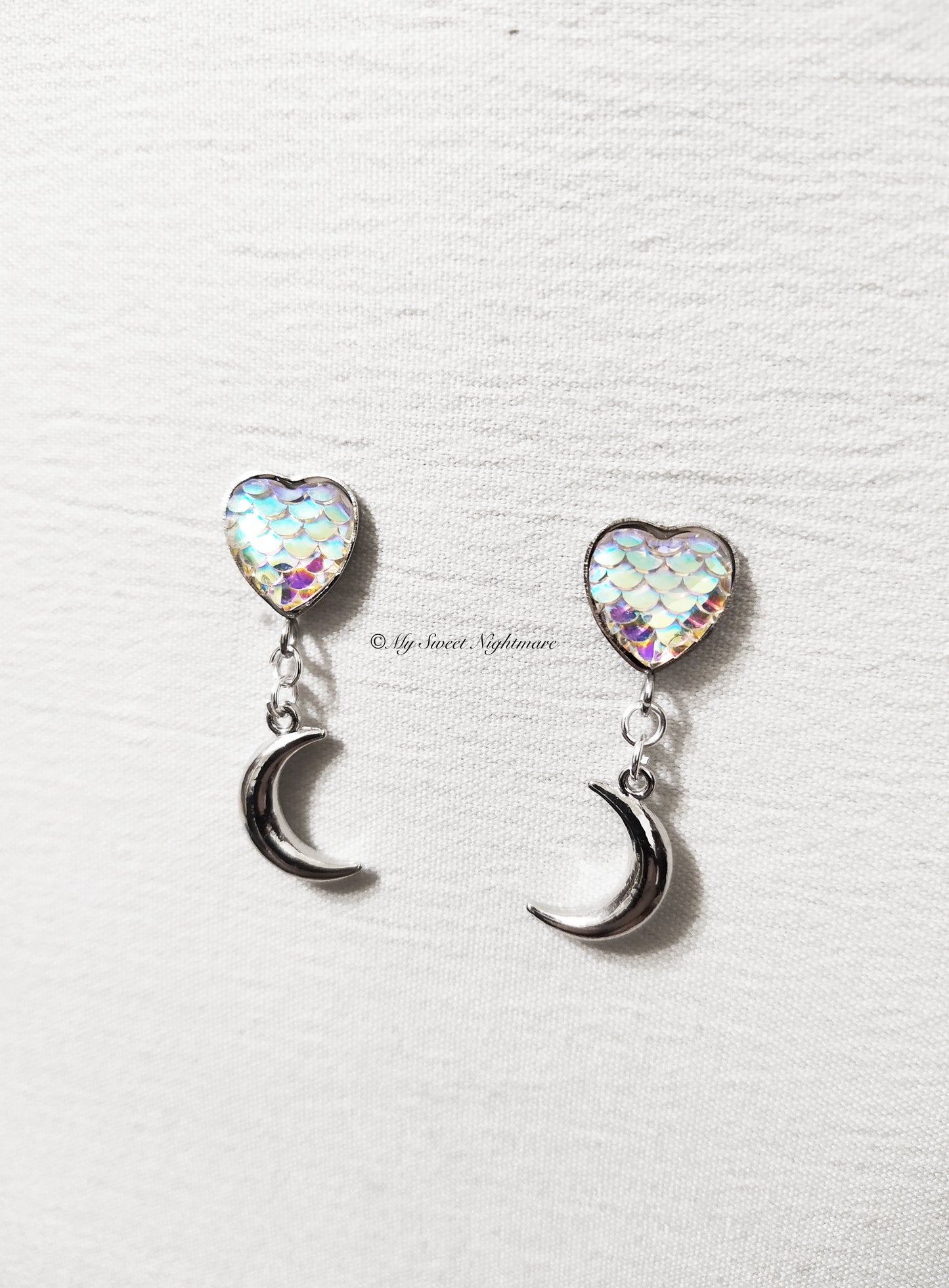 Orecchini lune e cuori mermaid