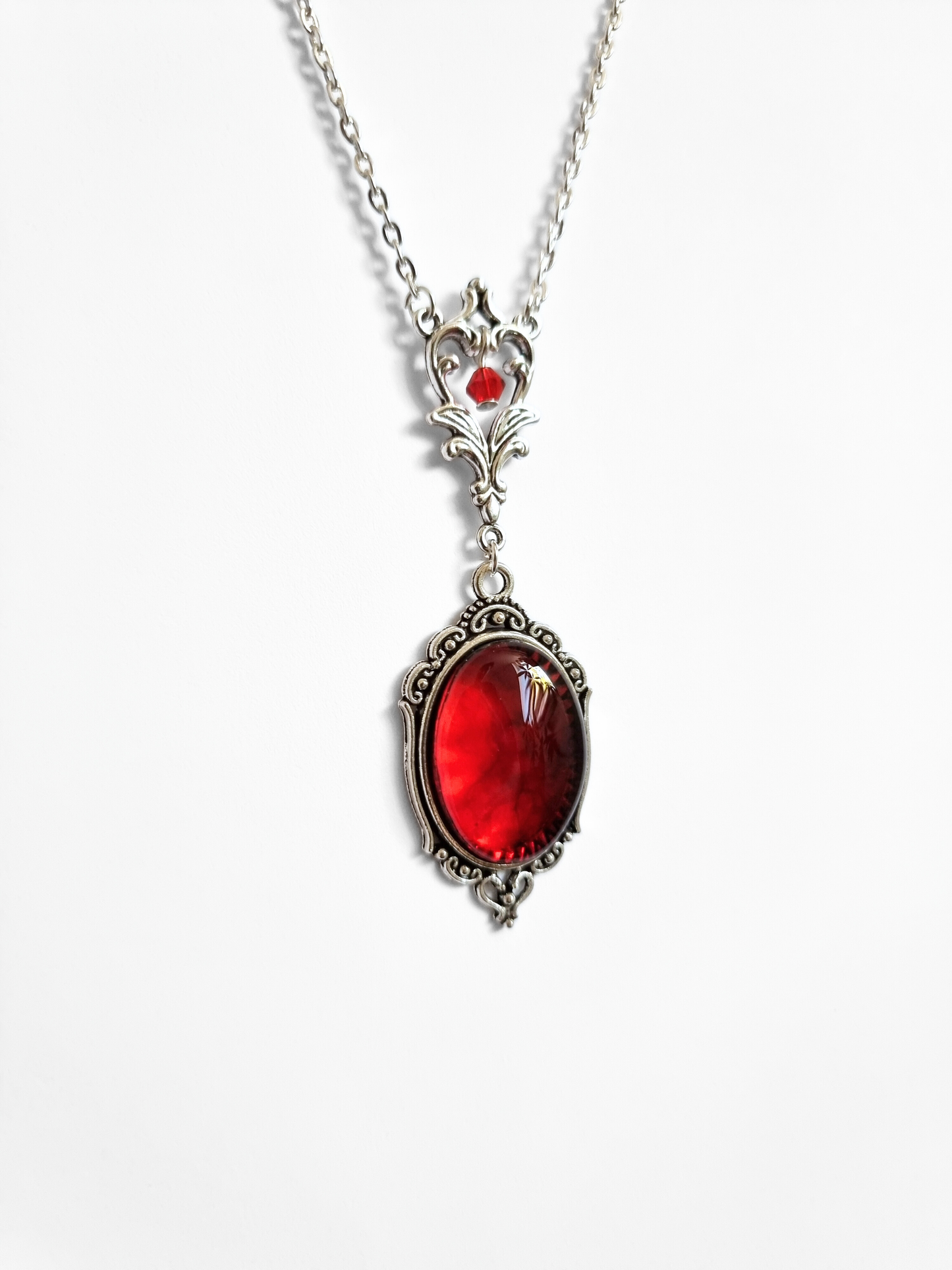 "DRUSILLA" Collana Gotico Vittoriana con Cabochon effetto Sangue
