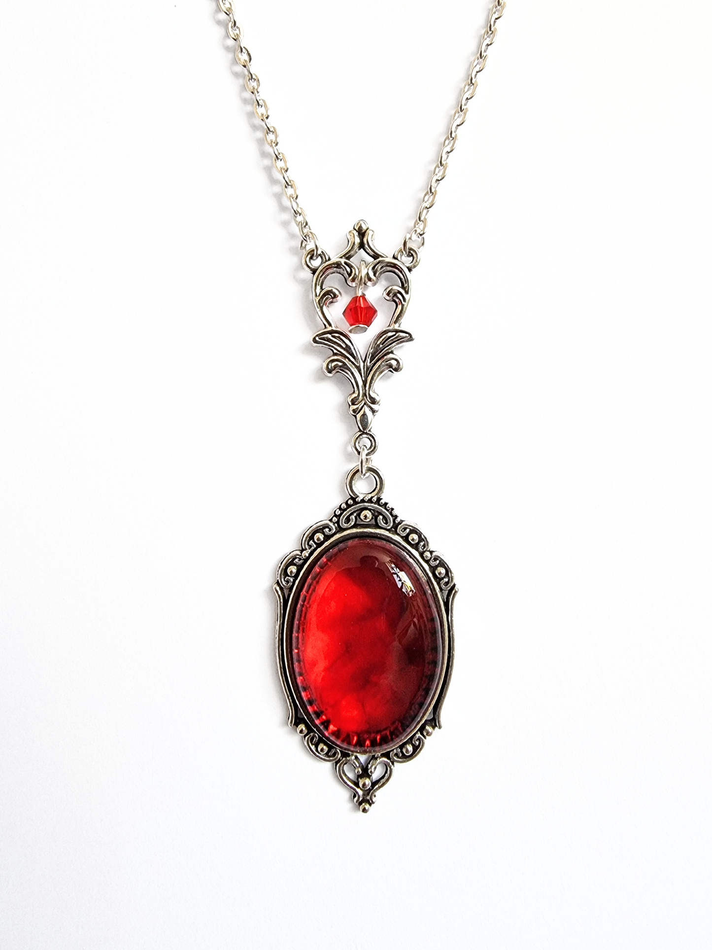 "DRUSILLA" Collana Gotico Vittoriana con Cabochon effetto Sangue