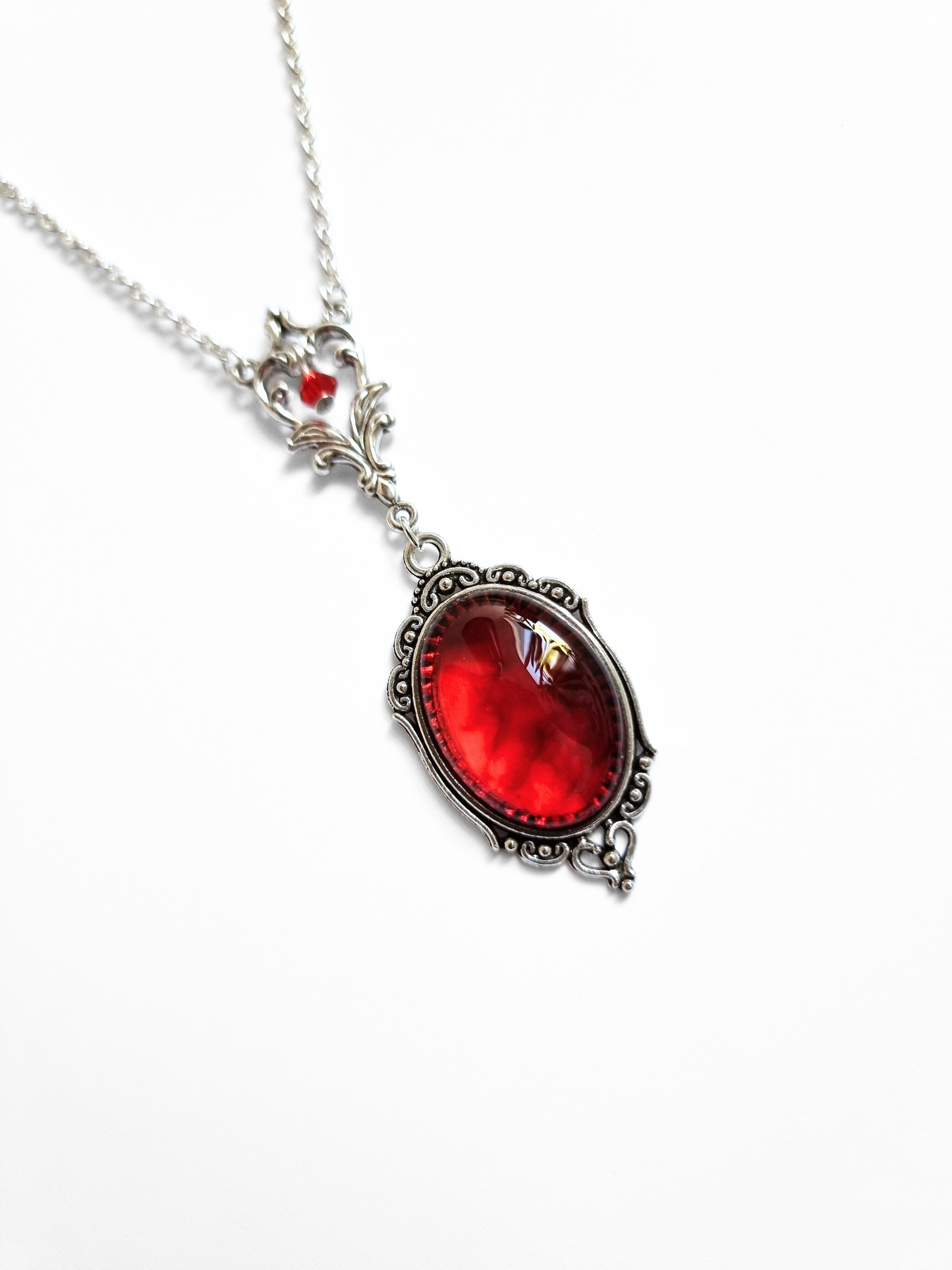 "DRUSILLA" Collana Gotico Vittoriana con Cabochon effetto Sangue