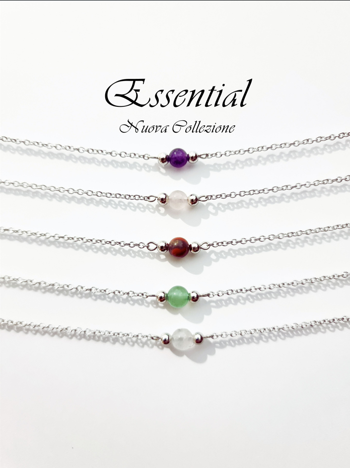 "Essential" collection stainless steel and natural stones