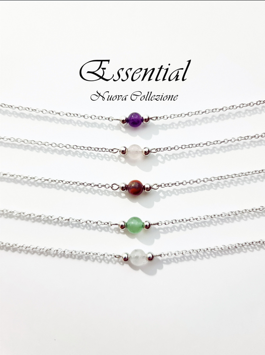 "Essential" collection stainless steel and natural stones