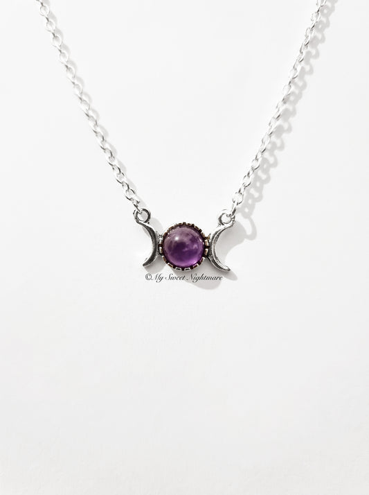 Triplice luna minimal con Ametista