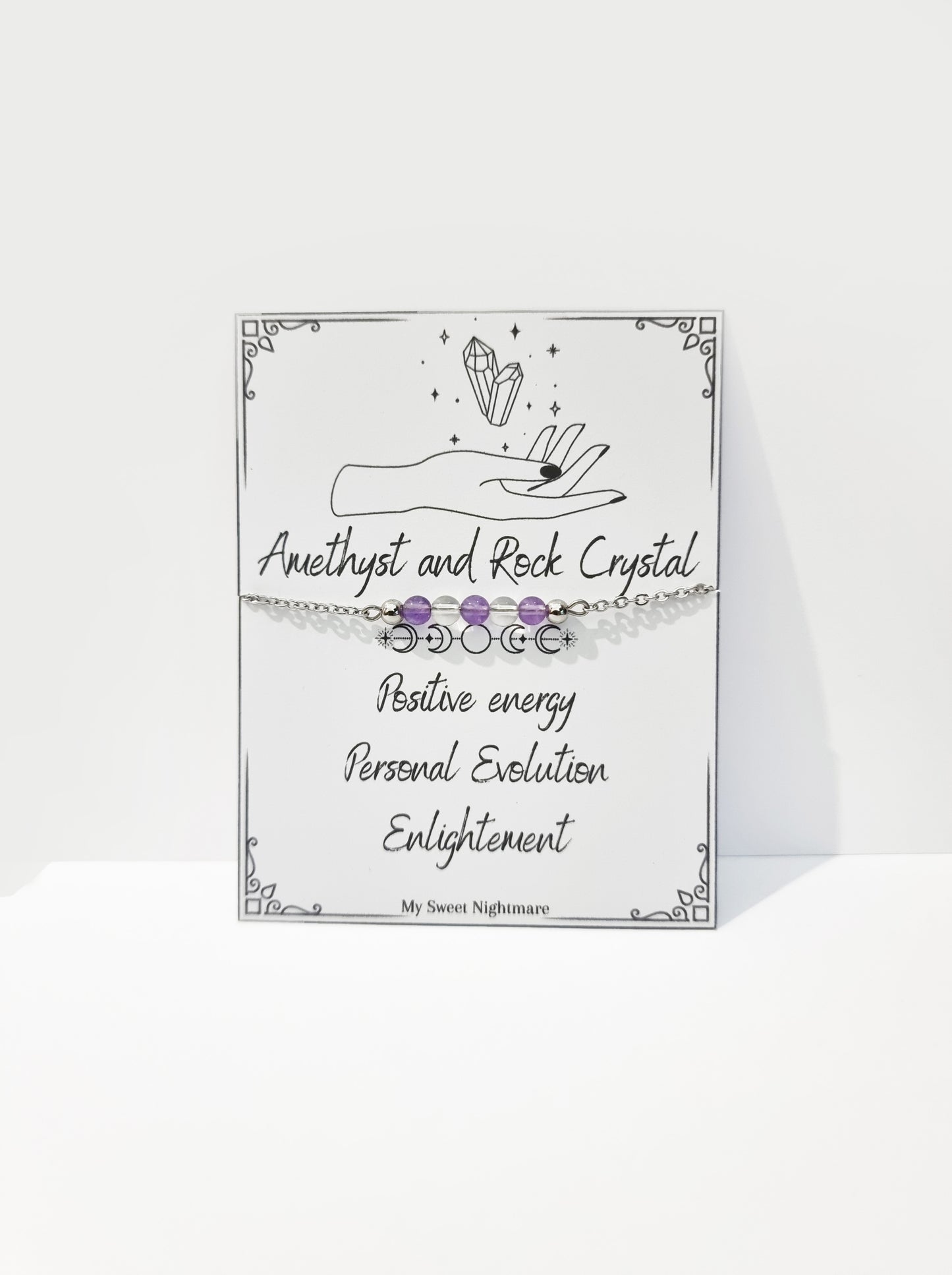 Bracelet with Amethyst and Rock Crystal