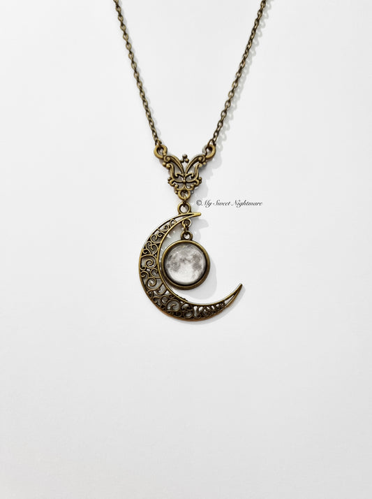 Collana con luna bronzo