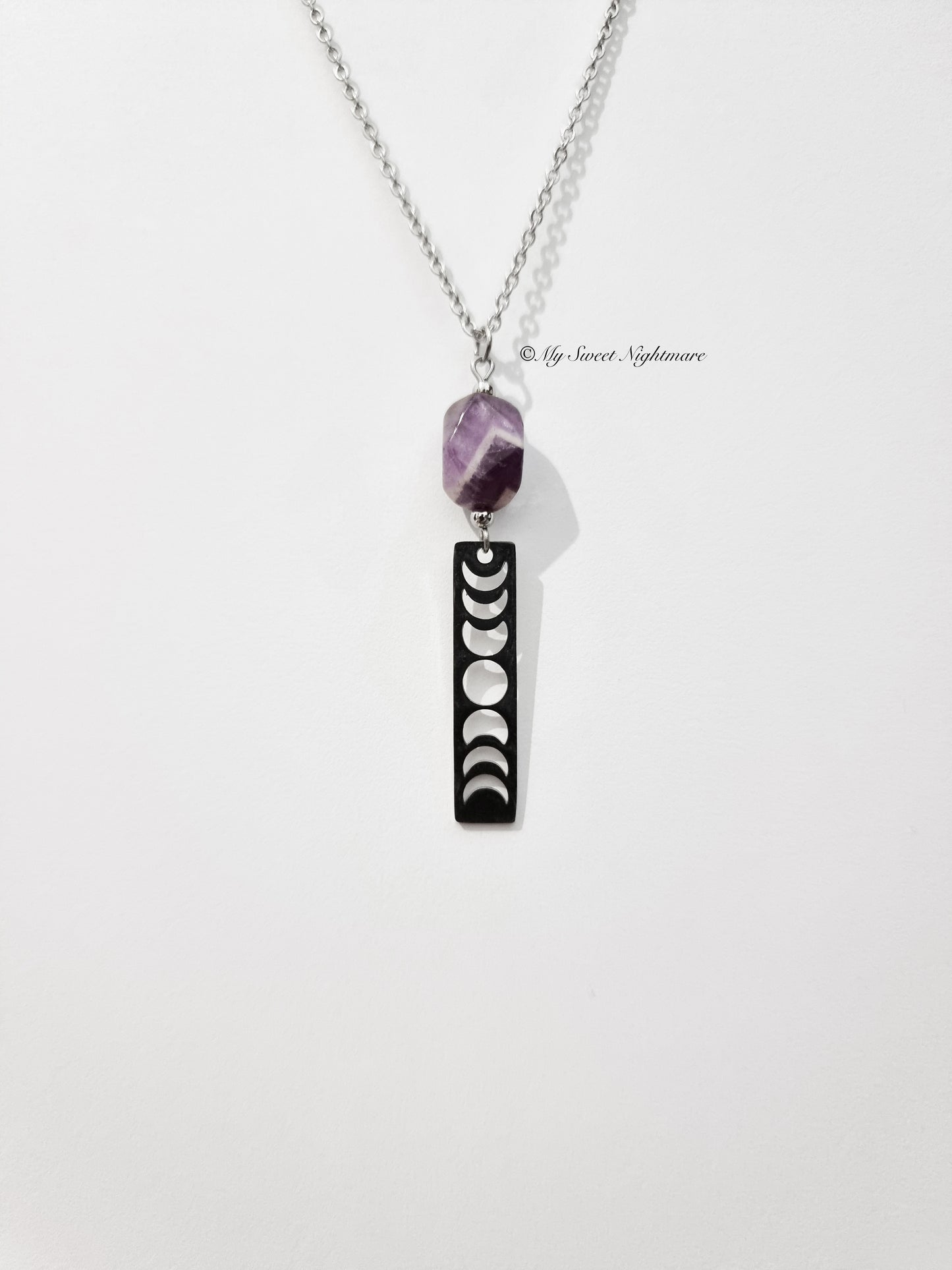 Moon Phase and Amethyst Necklace