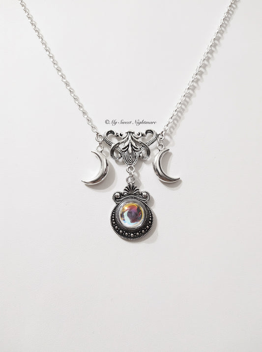Collana con triplice luna arcobaleno