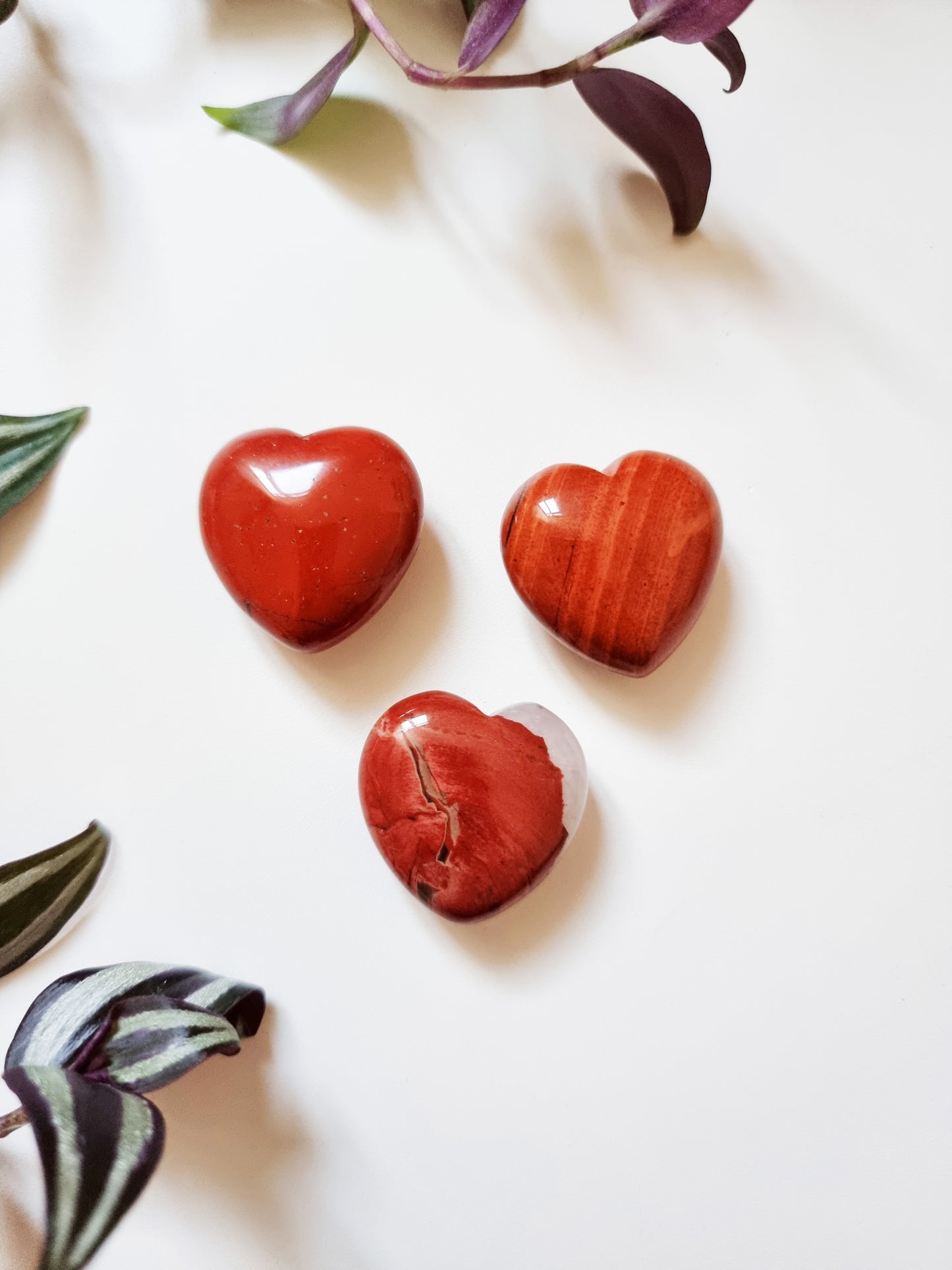 Cuore in Diaspro Rosso - Forza interiore, Resistenza, Coraggio