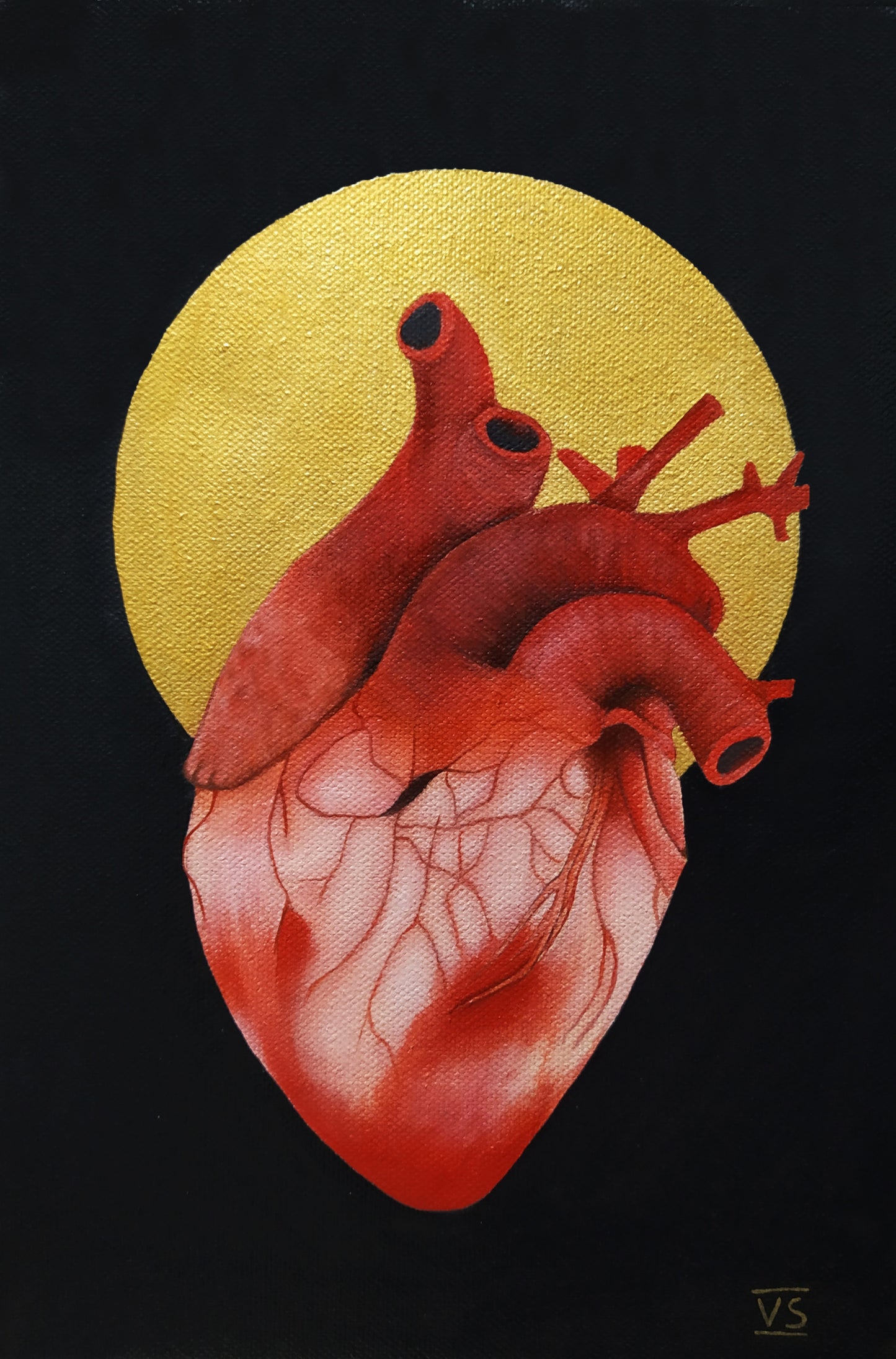 "Sanctus Cordis" dipinto olio su tela originale, 30 x 20 cm