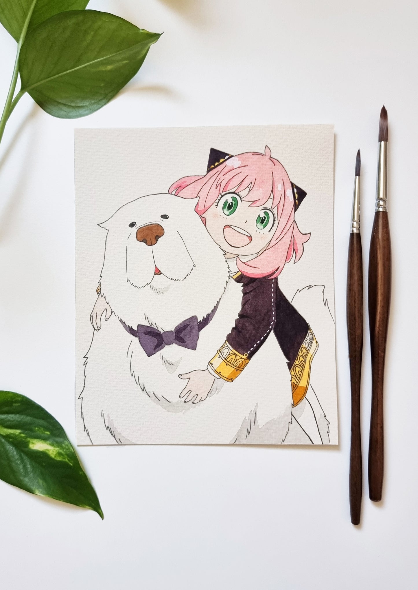 Spy x Family, Anya Forger fan art, original watercolor 15 x 18,5