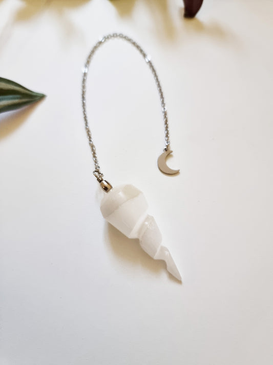 Spiral Selenite Divination Pendulum