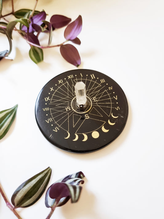 Pentacolo divinatorio in Onice Nero e Cristallo di Rocca